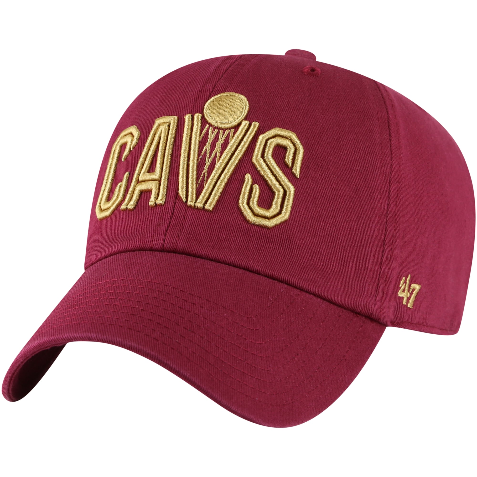 Men's Cleveland Cavaliers '47 Wine Core Wordmark Clean Up Adjustable Hat