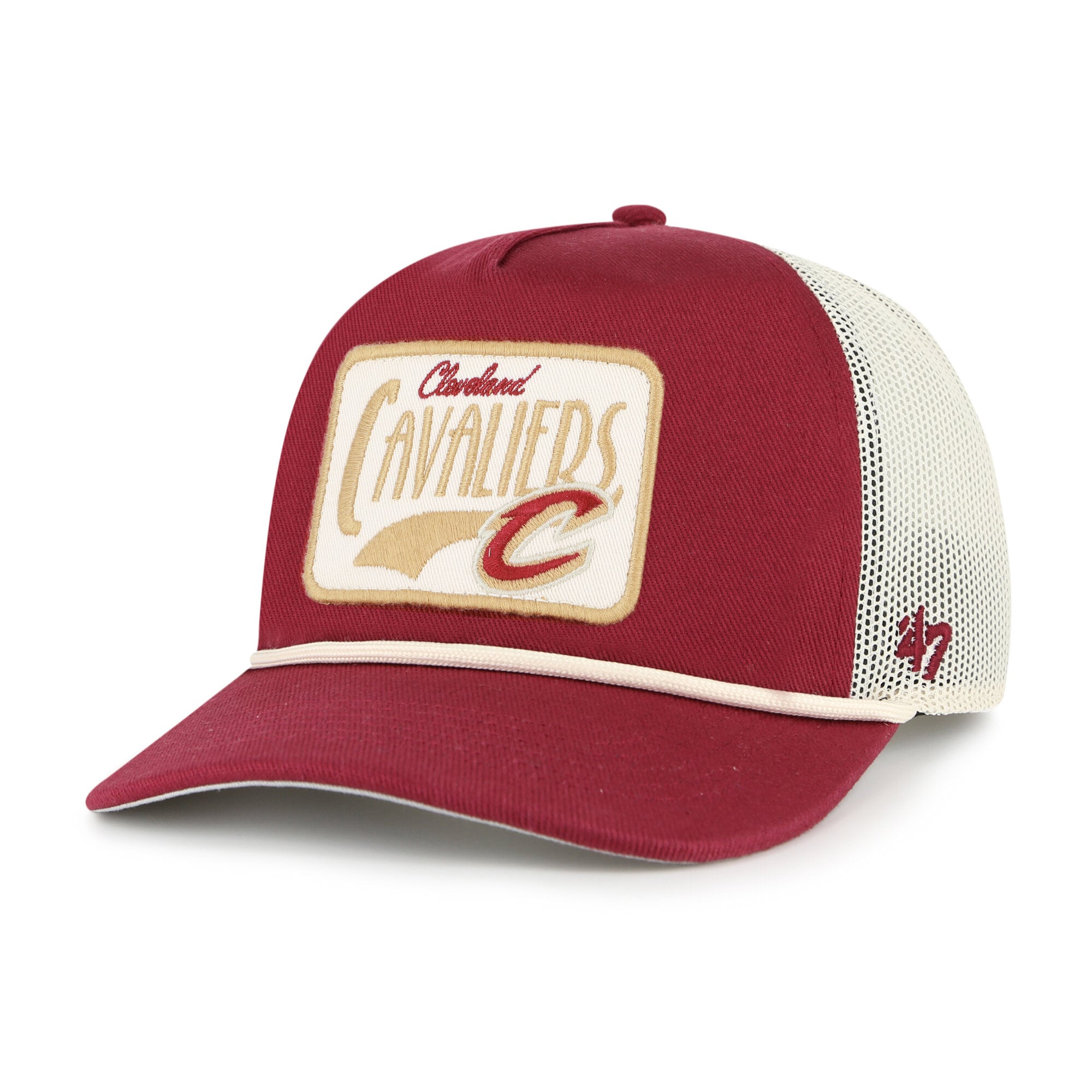 Men's '47 Wine Cleveland Cavaliers Emmett Heavy Twill Trucker Hitch Adjustable Hat