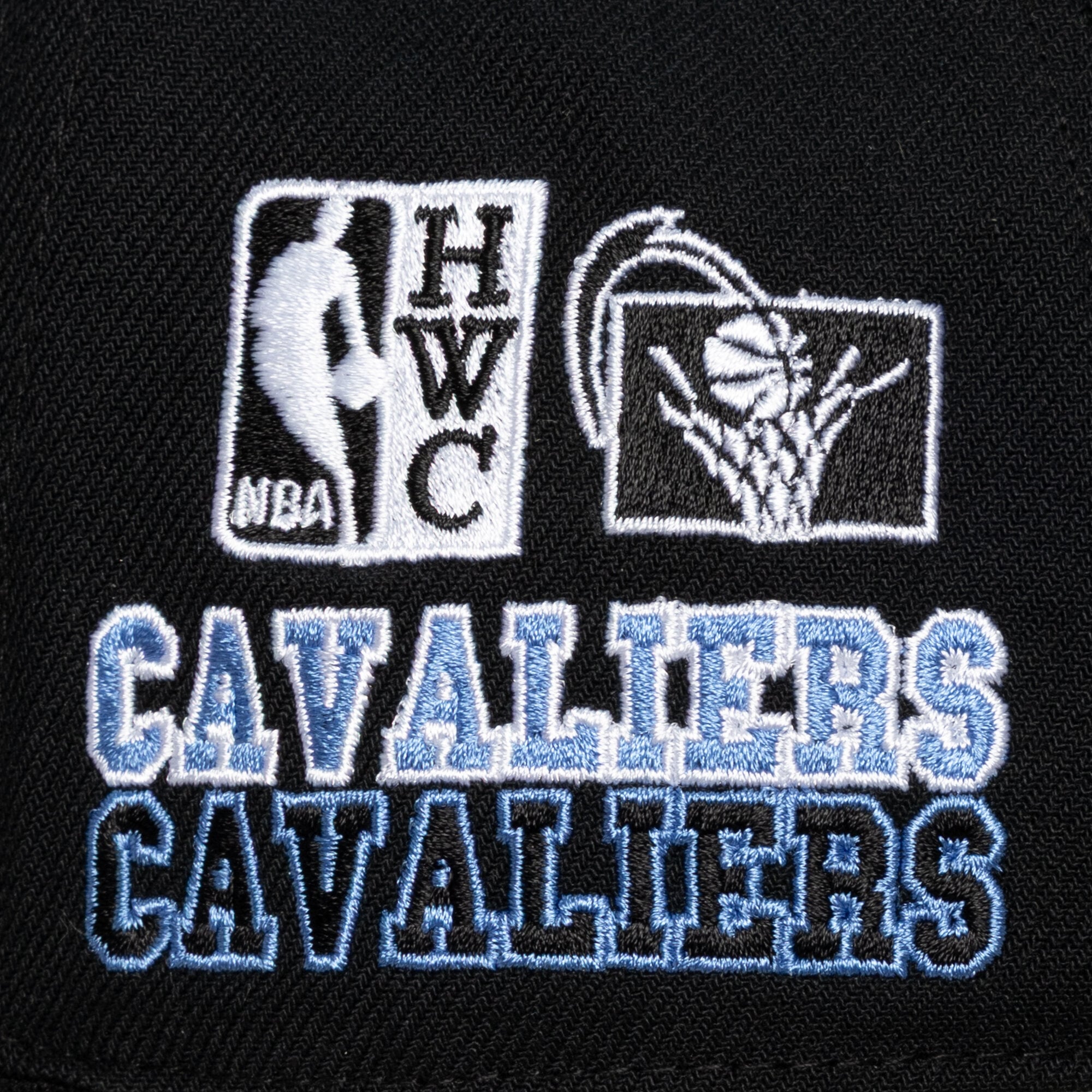 Men's Mitchell & Ness  Black Cleveland Cavaliers Hardwood Classics Triple Check Pro Snapback Hat