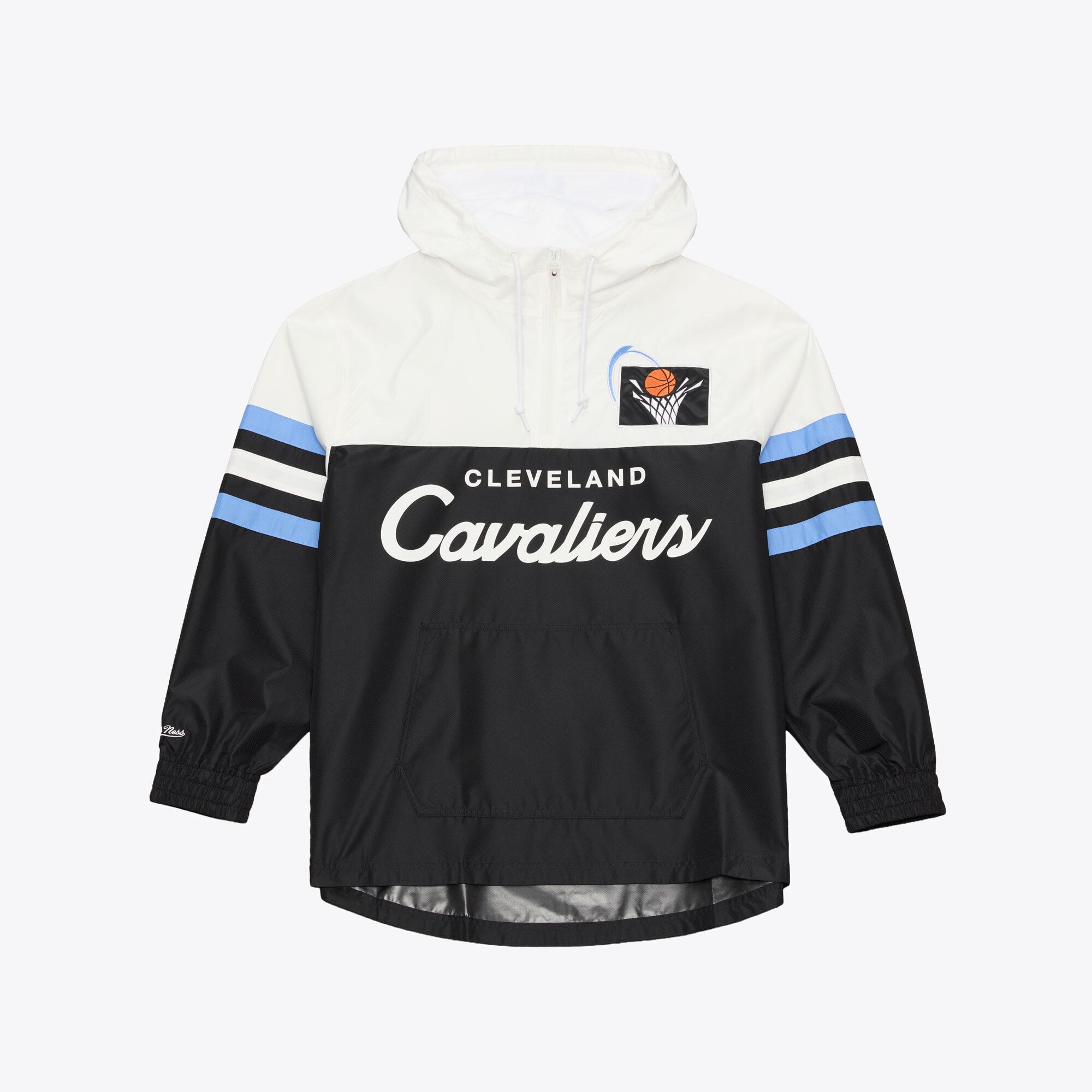 Men's Mitchell & Ness  Black Cleveland Cavaliers Head Coach Lightweight Anorak Quarter-Zip Windbreaker