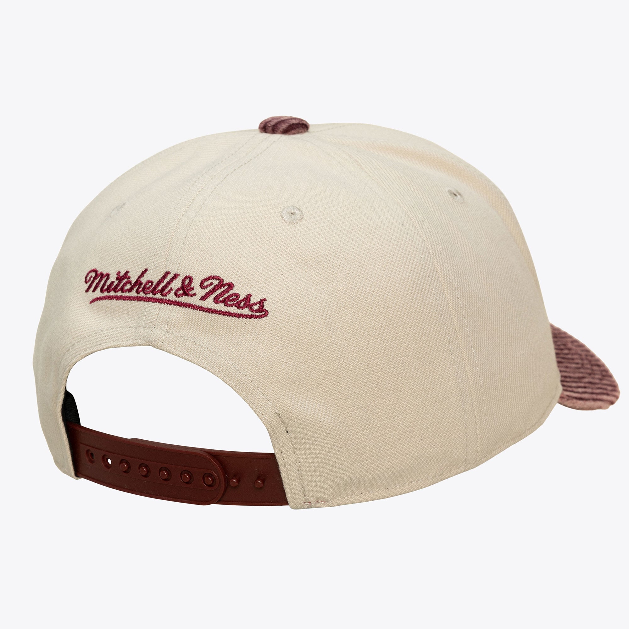Men's Mitchell & Ness Cream Cleveland Cavaliers Washed Corduroy Pro Crown Snapback Hat