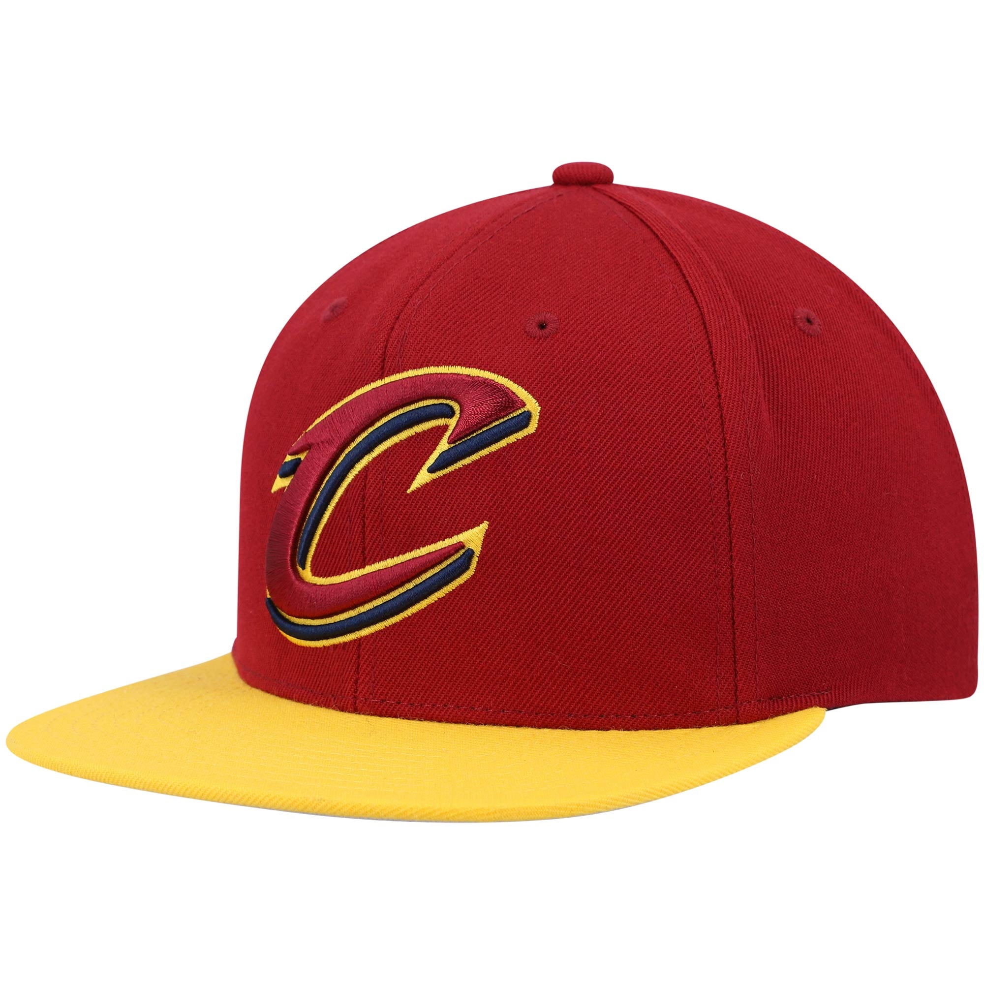 Men's Cleveland Cavaliers Mitchell & Ness Wine/Gold Team Two-Tone 2.0 Snapback Hat