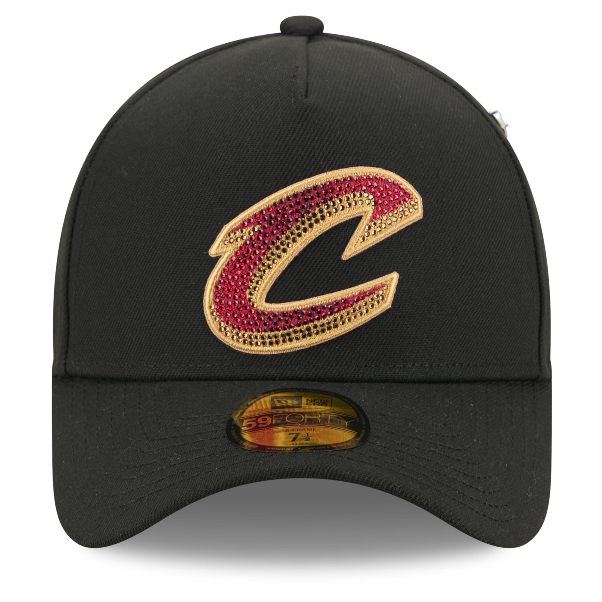 Casquette ajustée New Era 59FORTY noire pour homme, Cleveland Cavaliers, édition spéciale NBA Draft 2026, logo cristal sur scène.