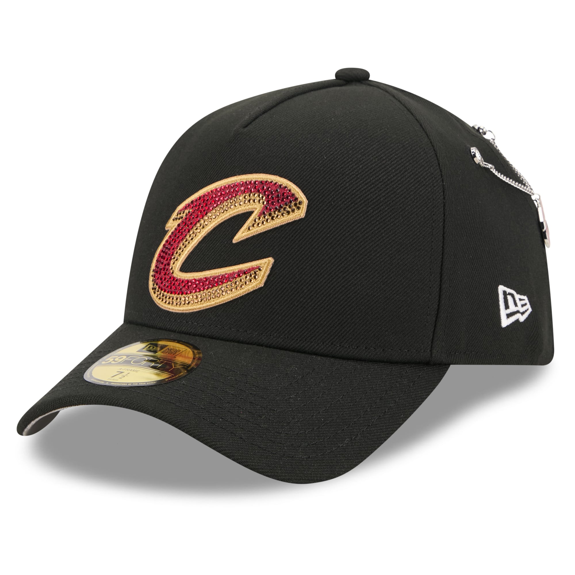 Men's New Era Black Cleveland Cavaliers 2026 NBA Draft On-Stage Crystal A-Frame 59FORTY Fitted Hat