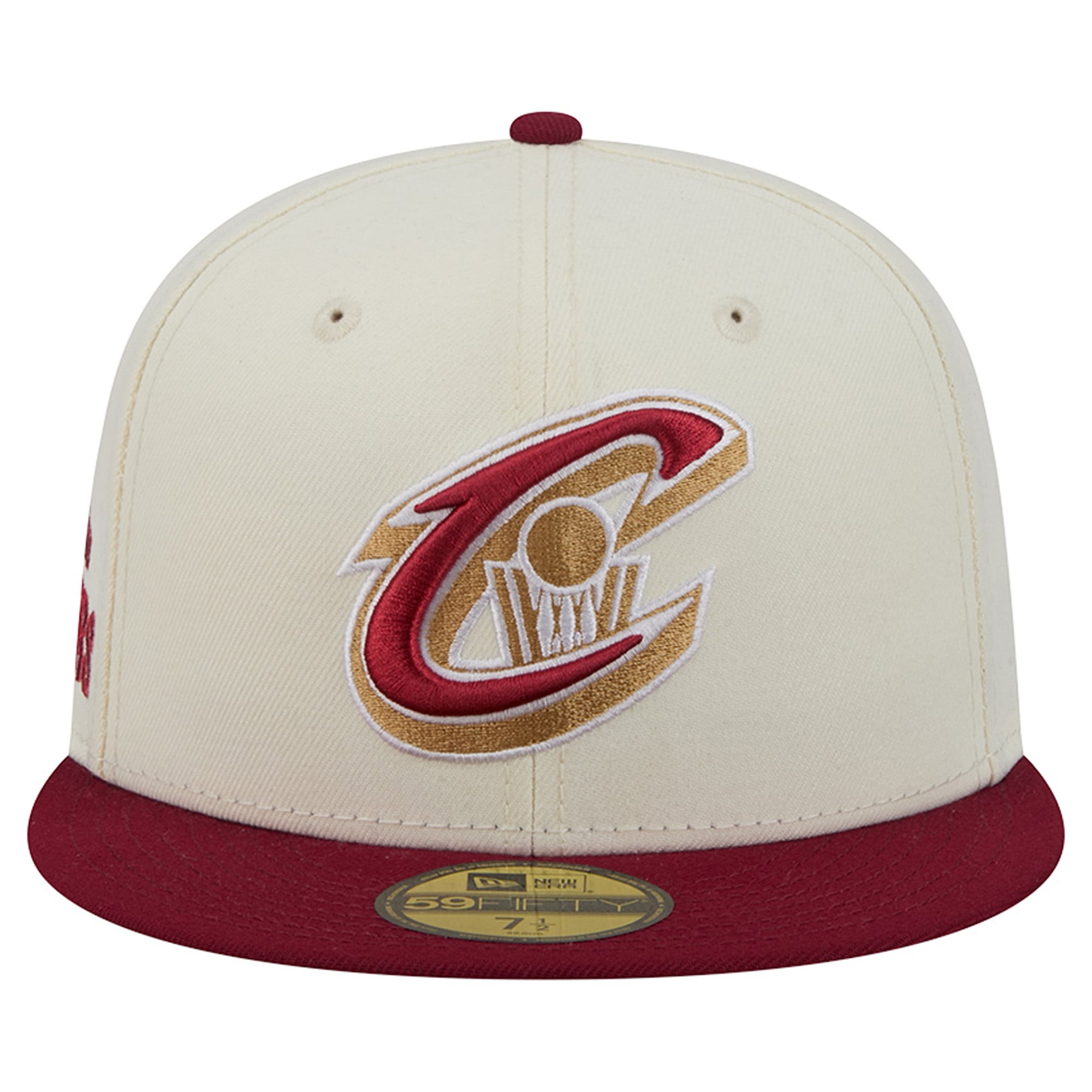 Casquette ajustée New Era Deceptor 59FIFTY pour homme, couleur crème/bordeaux, Cleveland Cavaliers