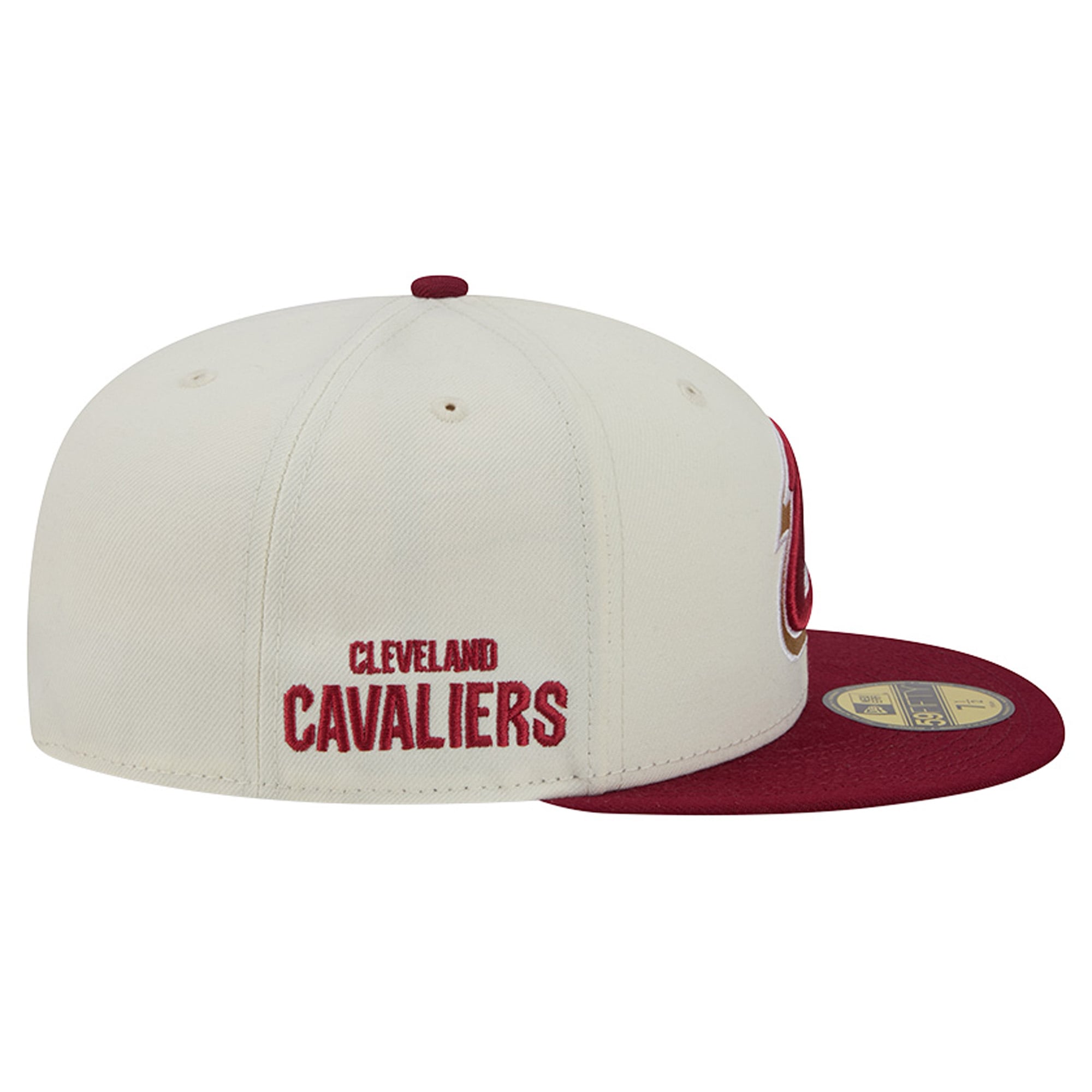 Casquette ajustée New Era Deceptor 59FIFTY pour homme, couleur crème/bordeaux, Cleveland Cavaliers