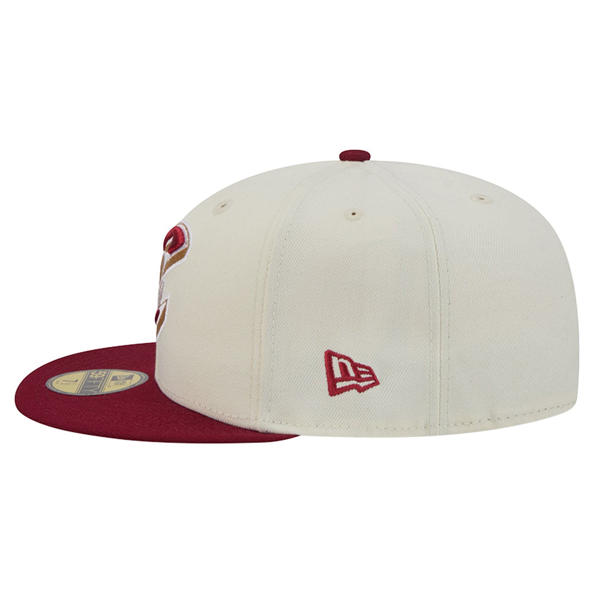 Casquette ajustée New Era Deceptor 59FIFTY pour homme, couleur crème/bordeaux, Cleveland Cavaliers