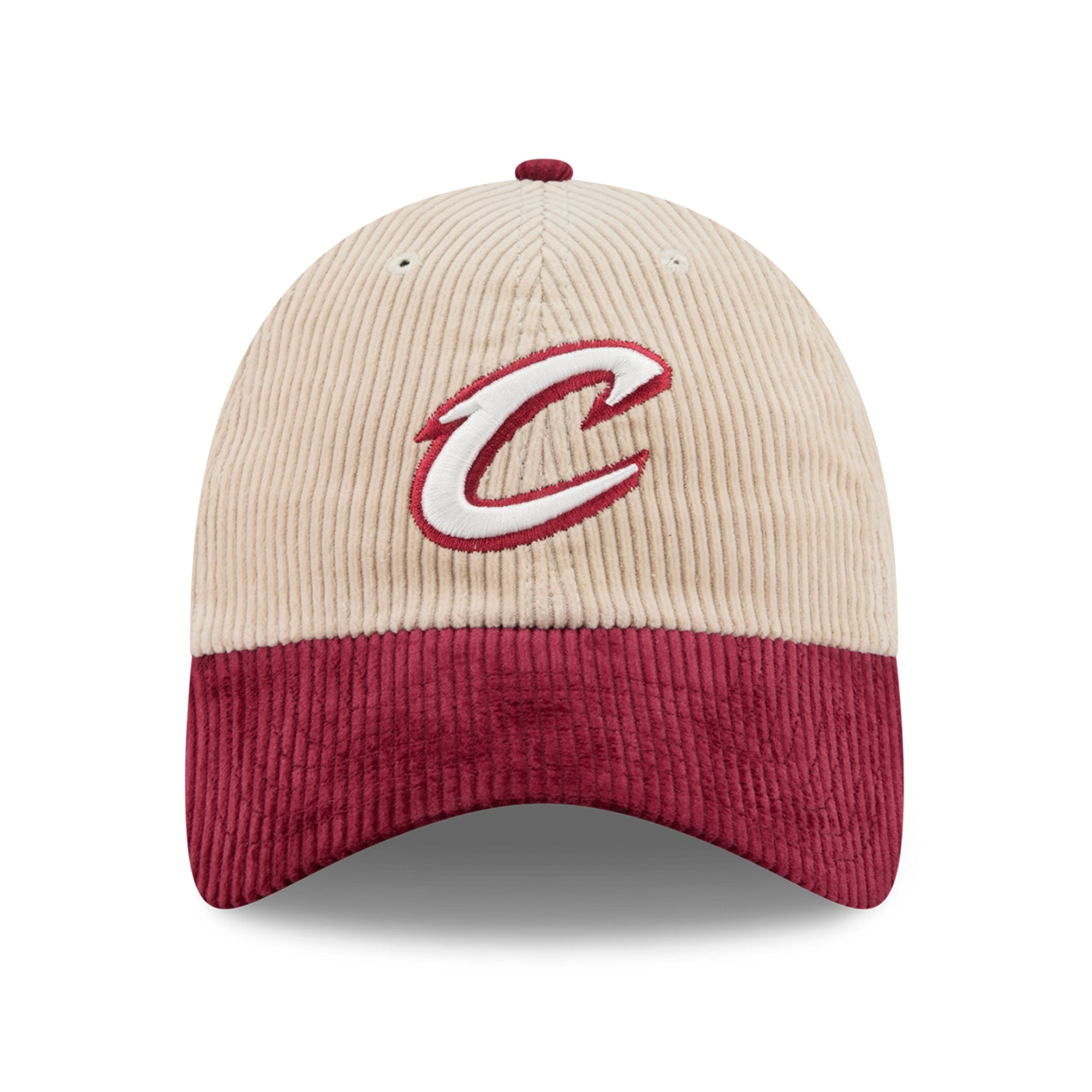 Men's New Era Cream/Wine Cleveland Cavaliers Tonal Corduroy Casual Classic Adjustable Hat