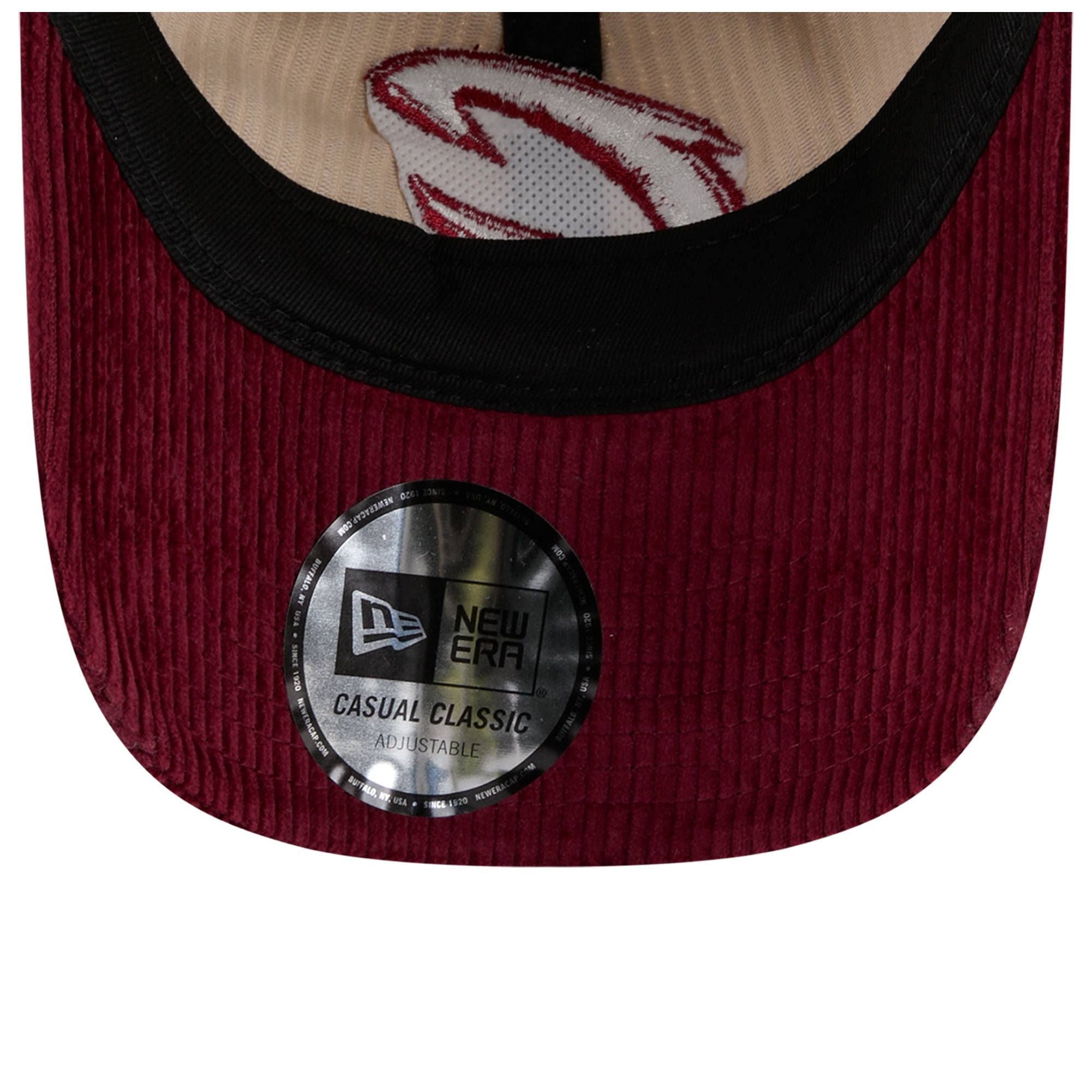 Men's New Era Cream/Wine Cleveland Cavaliers Tonal Corduroy Casual Classic Adjustable Hat