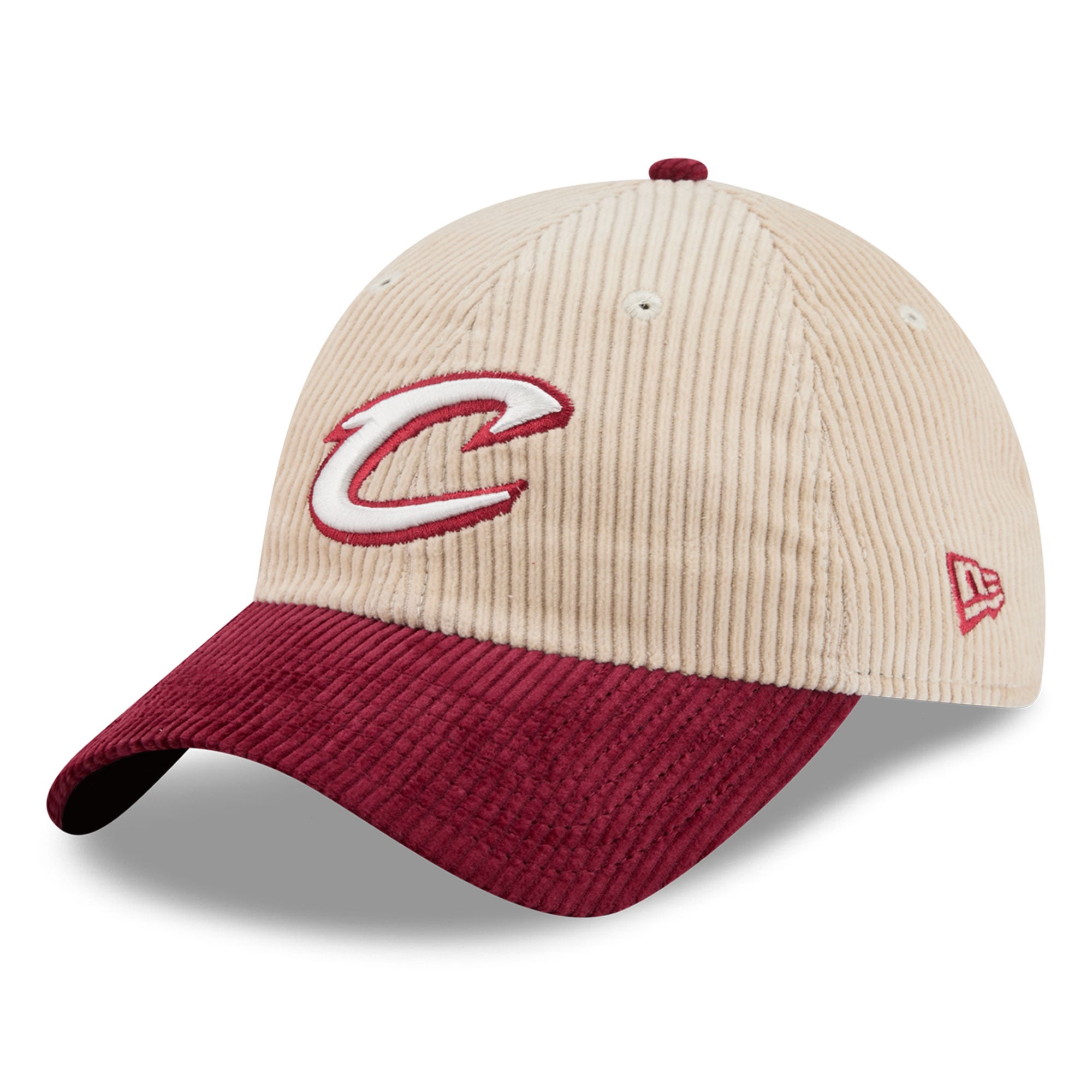 Men's Cleveland Cavaliers New Era Cream/Wine Tonal Corduroy Casual Classic Adjustable Hat