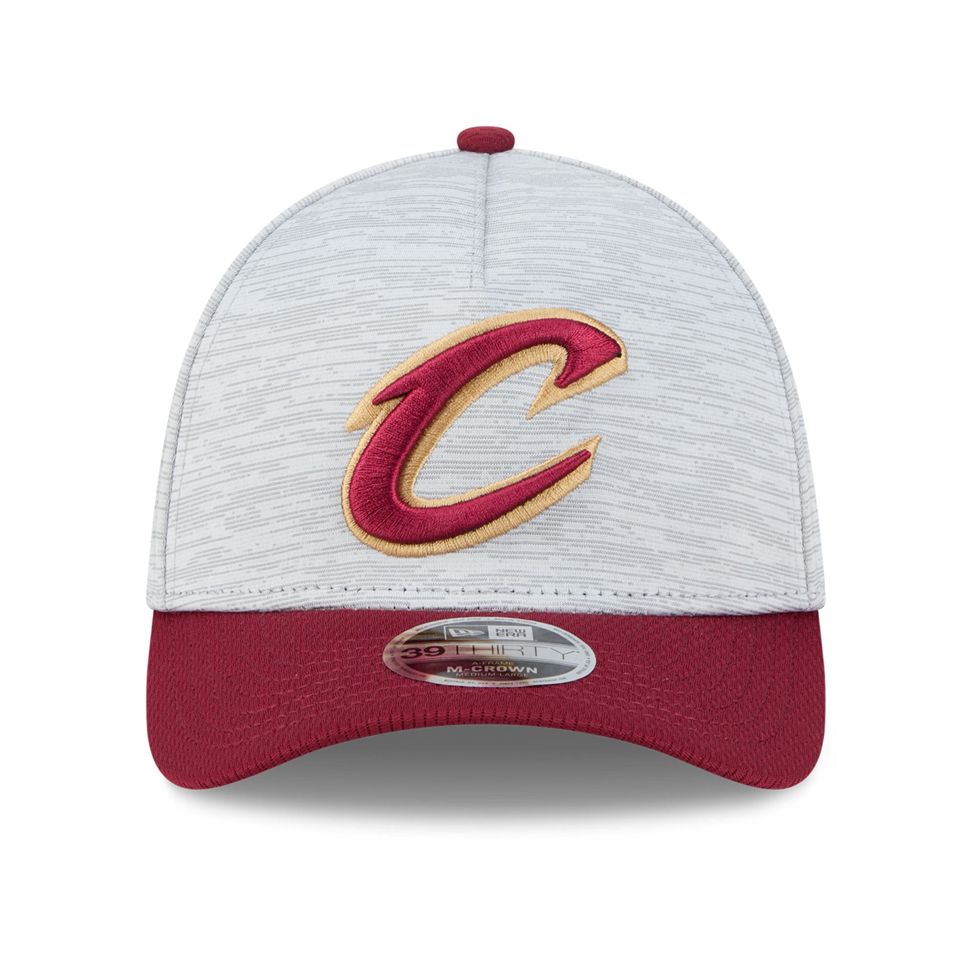 Casquette New Era grise Cleveland Cavaliers 39THIRTY M-Crown Tech Stretch pour homme