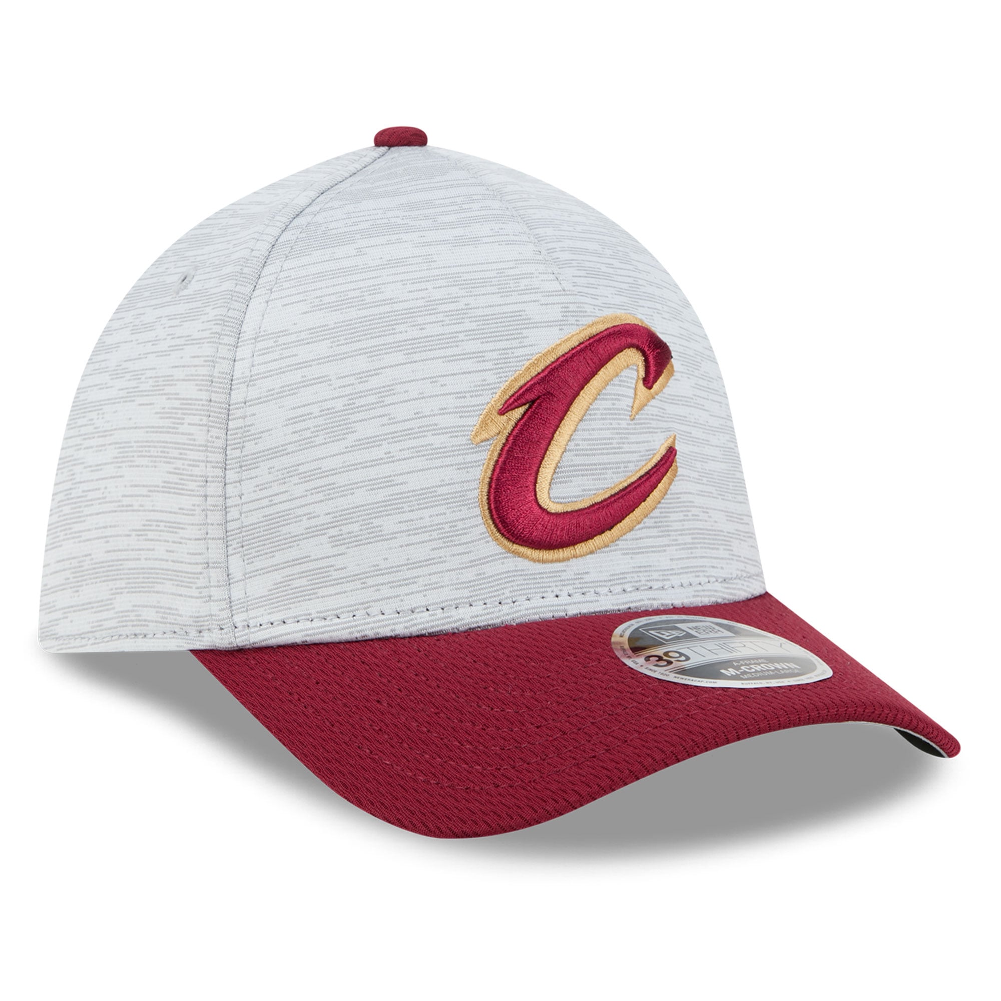 Casquette New Era grise Cleveland Cavaliers 39THIRTY M-Crown Tech Stretch pour homme
