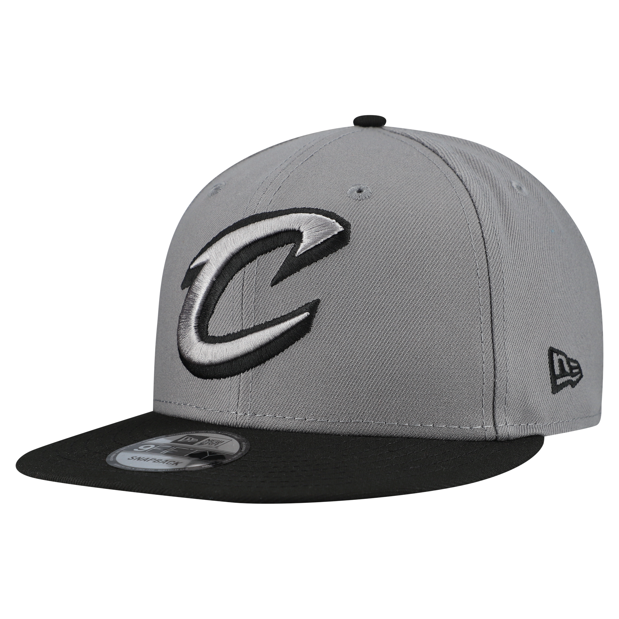 Men's New Era Gray Cleveland Cavaliers Core Logo Storm Gray Two-Tone 9FIFTY Snapback Hat