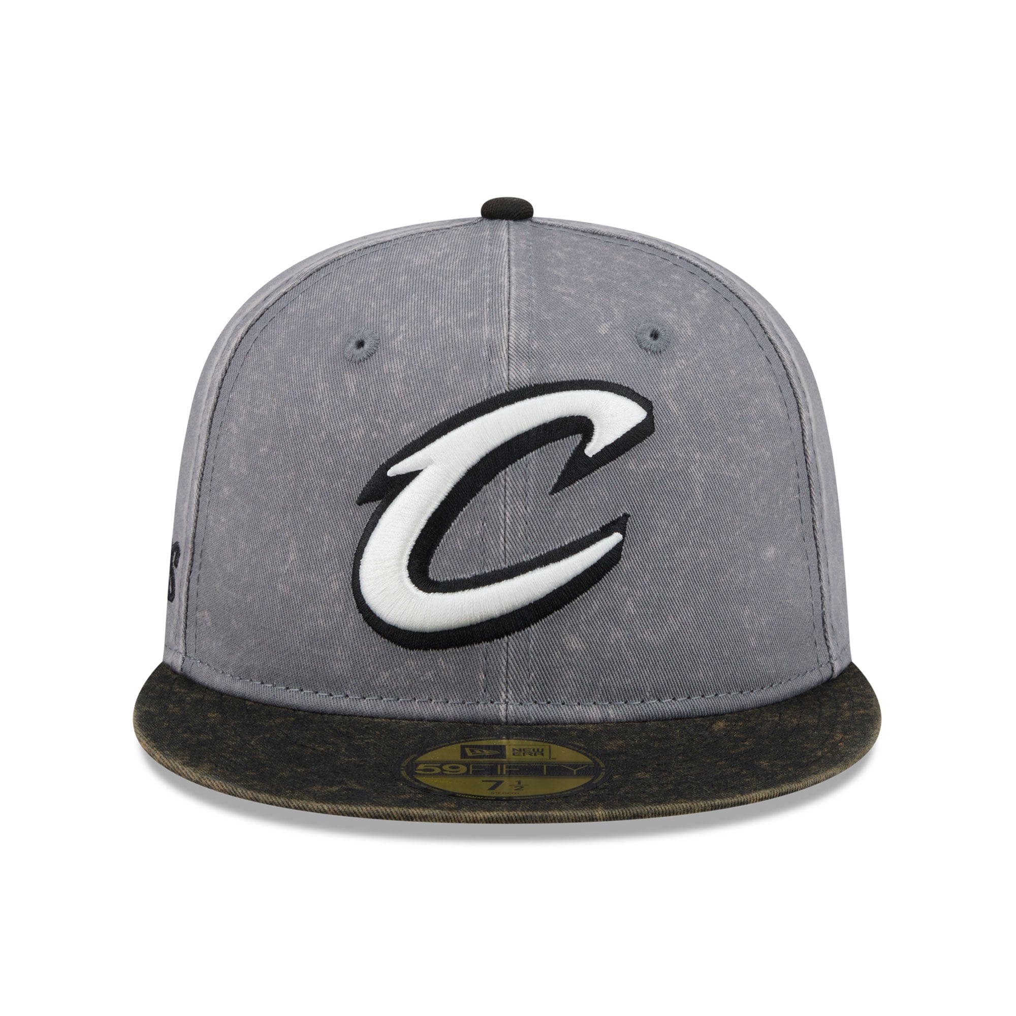 Men's New Era Gray/Black Cleveland Cavaliers Washed 59FIFTY Fitted Hat