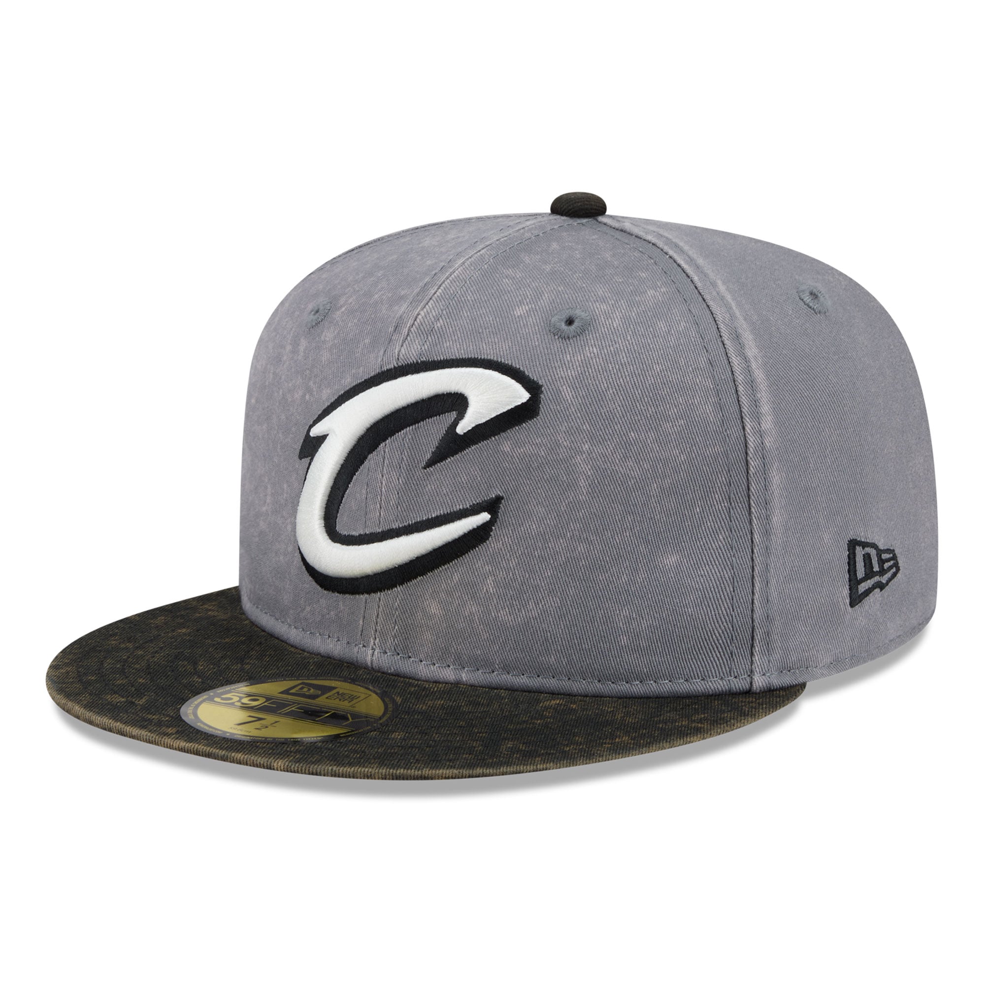 Men's New Era Gray/Black Cleveland Cavaliers Washed 59FIFTY Fitted Hat