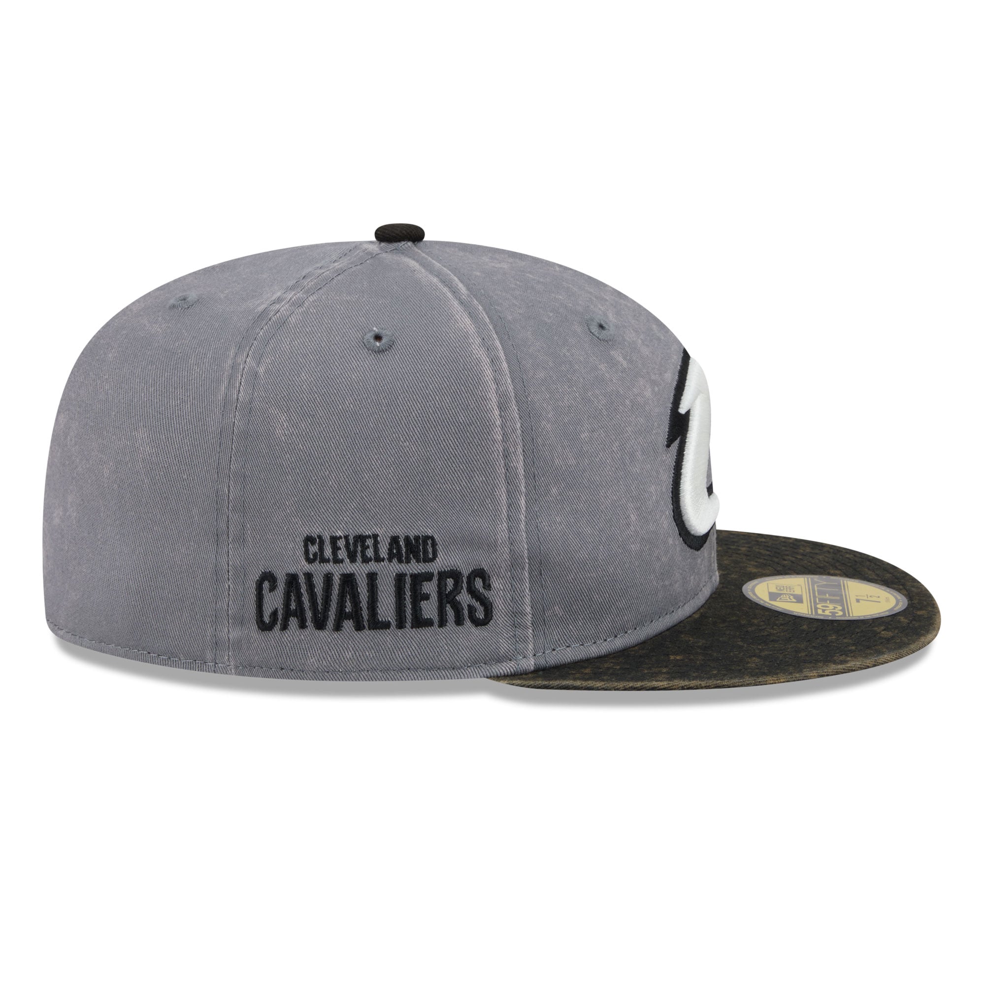 Men's New Era Gray/Black Cleveland Cavaliers Washed 59FIFTY Fitted Hat