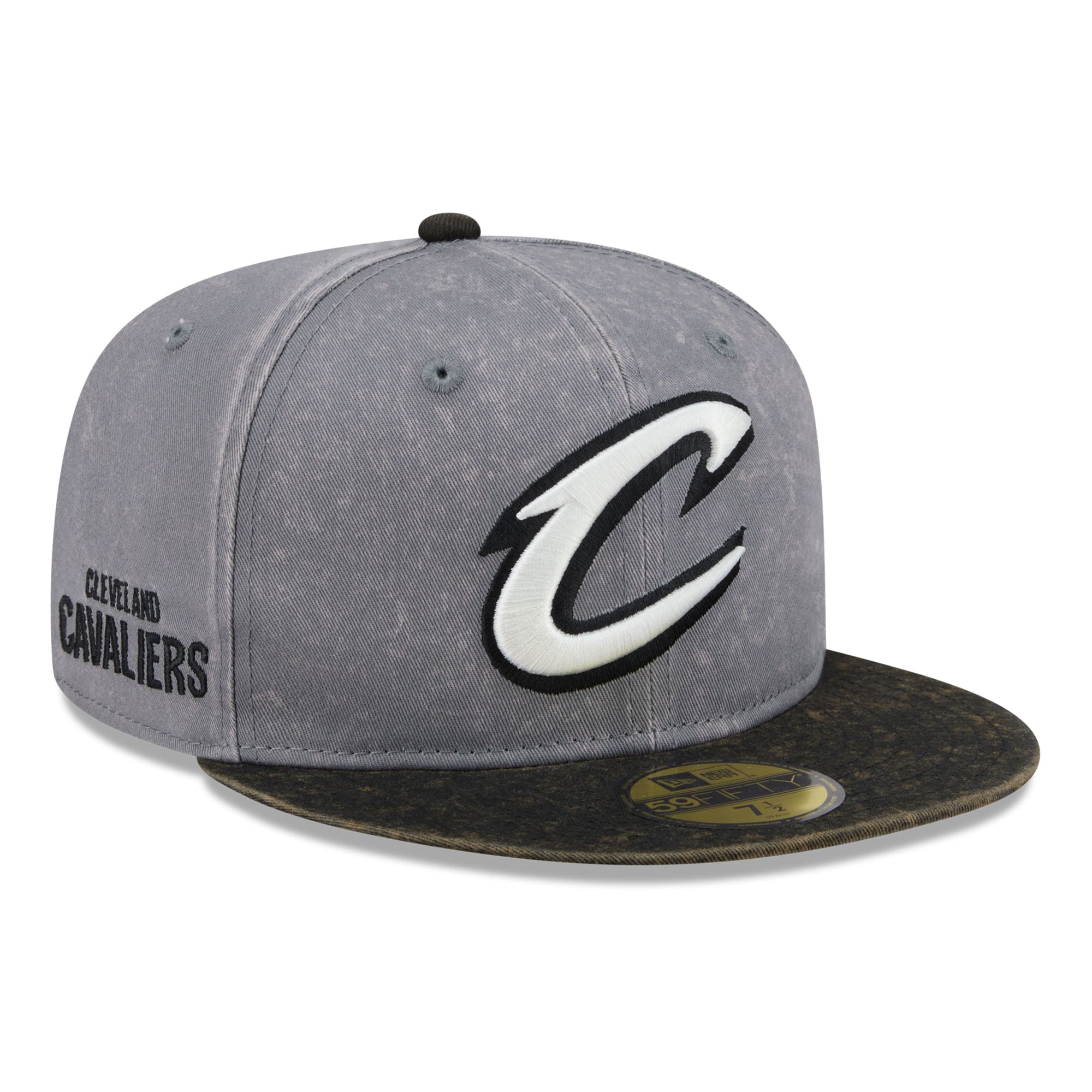 Men's Cleveland Cavaliers New Era Gray/Black Washed 59FIFTY Fitted Hat
