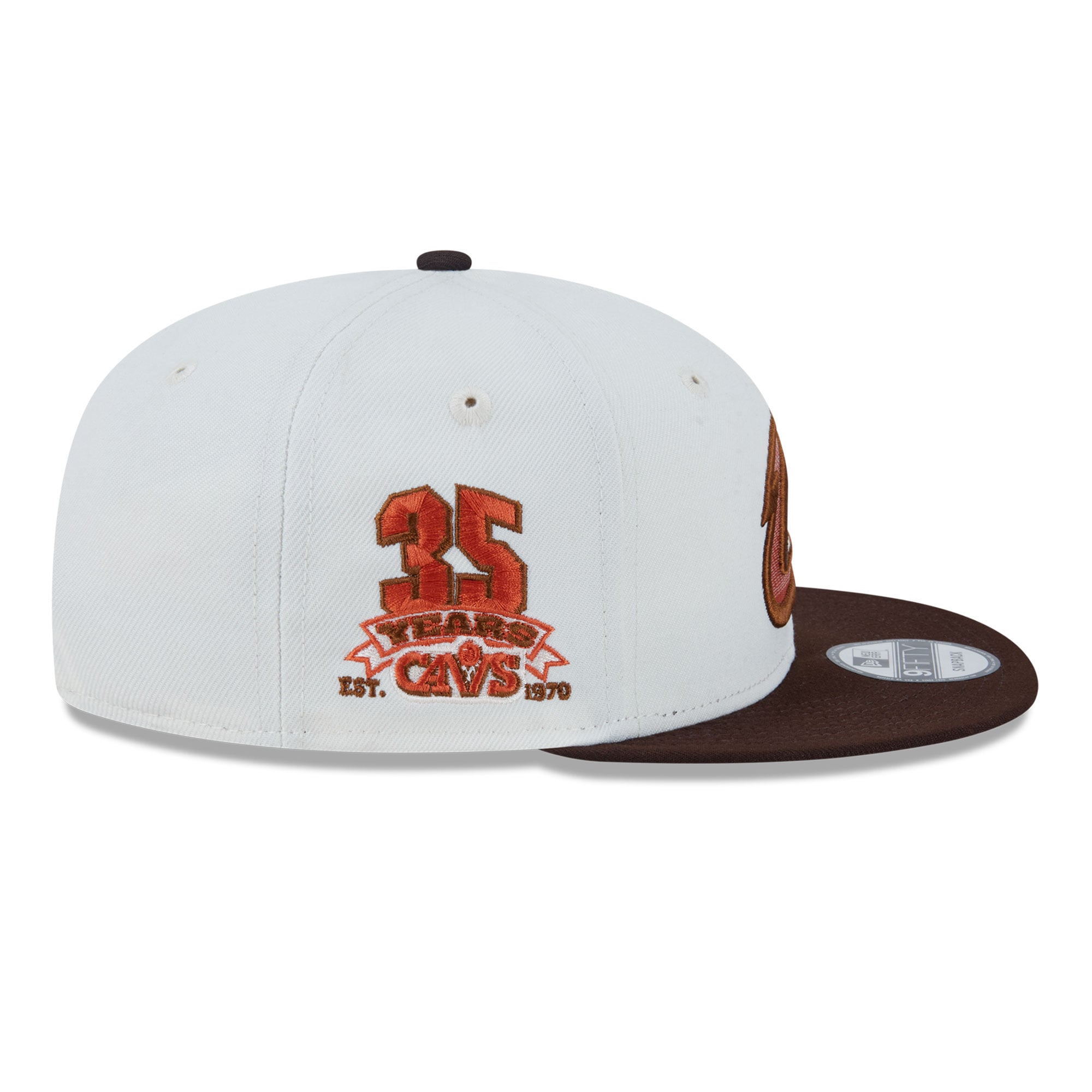 Casquette snapback New Era 9FIFTY blanche Cleveland Cavaliers Pumpkin Spice pour homme