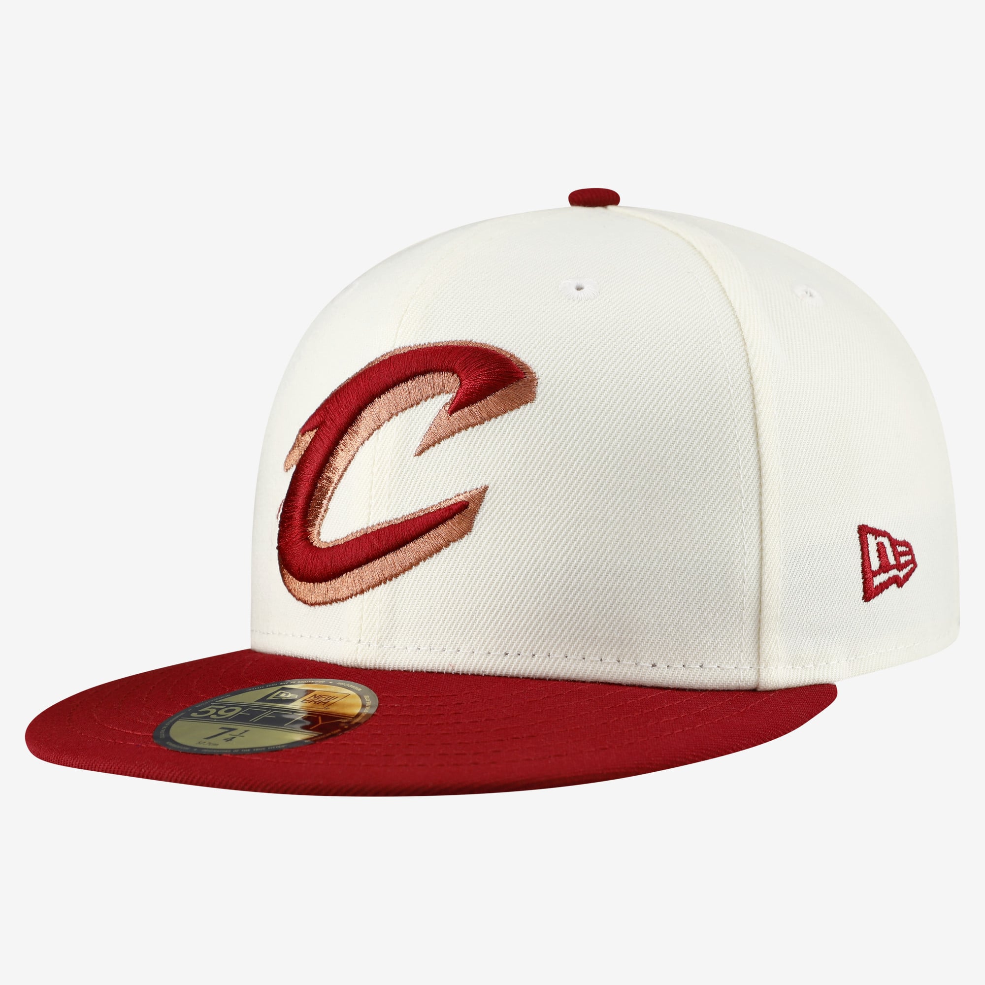 Men's New Era White/Wine Cleveland Cavaliers Chrome 59FIFTY Fitted Hat