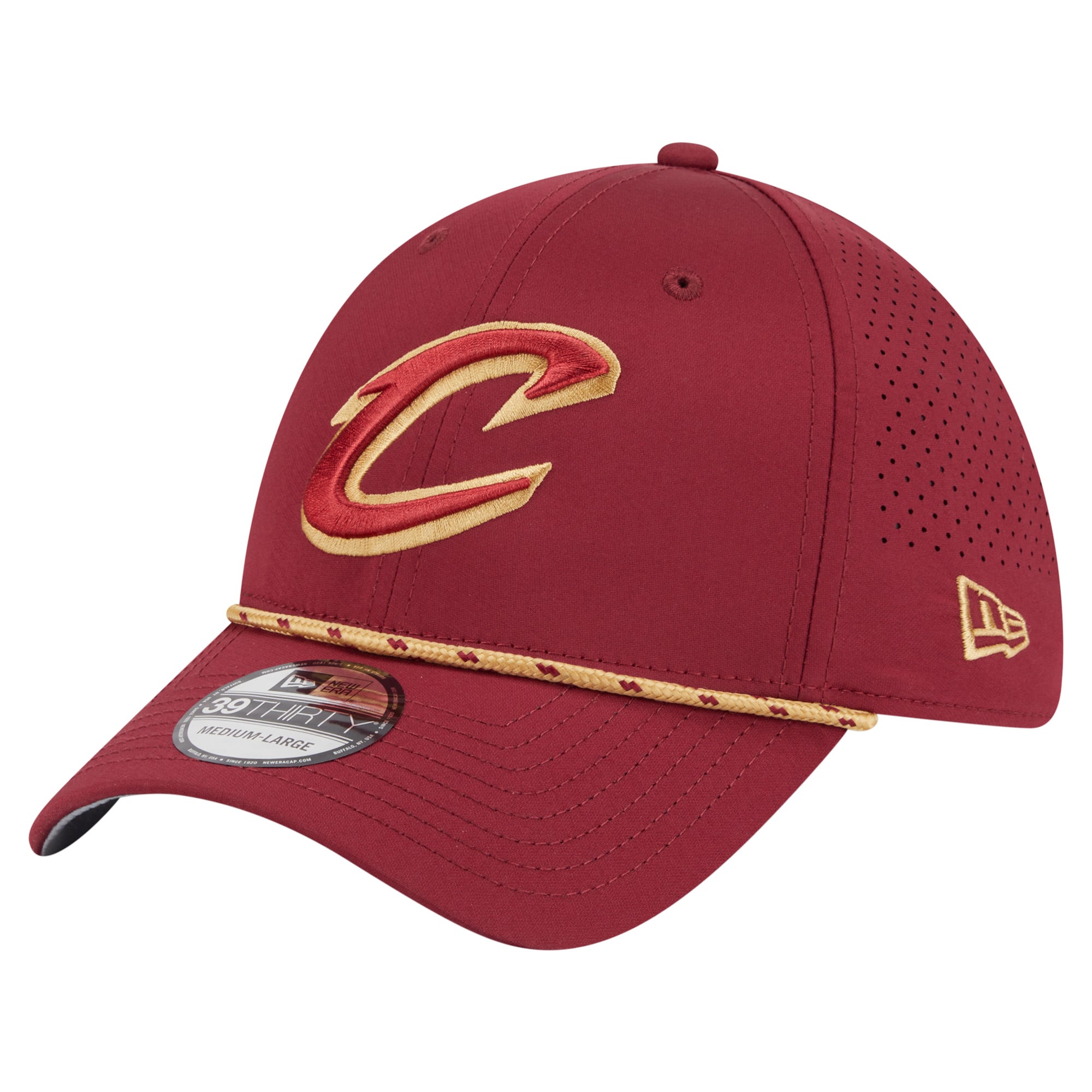 Men's Cleveland Cavaliers New Era Wine Featherweight Poly Rope Flex 39Thirty Hat