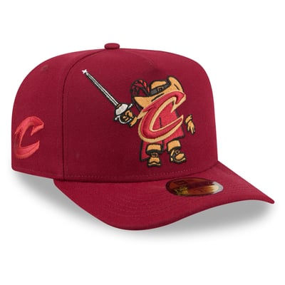  Cleveland Cavaliers New Era Injection Cartoon Logo A-Frame 59FIFTY Fitted Hat - Wine