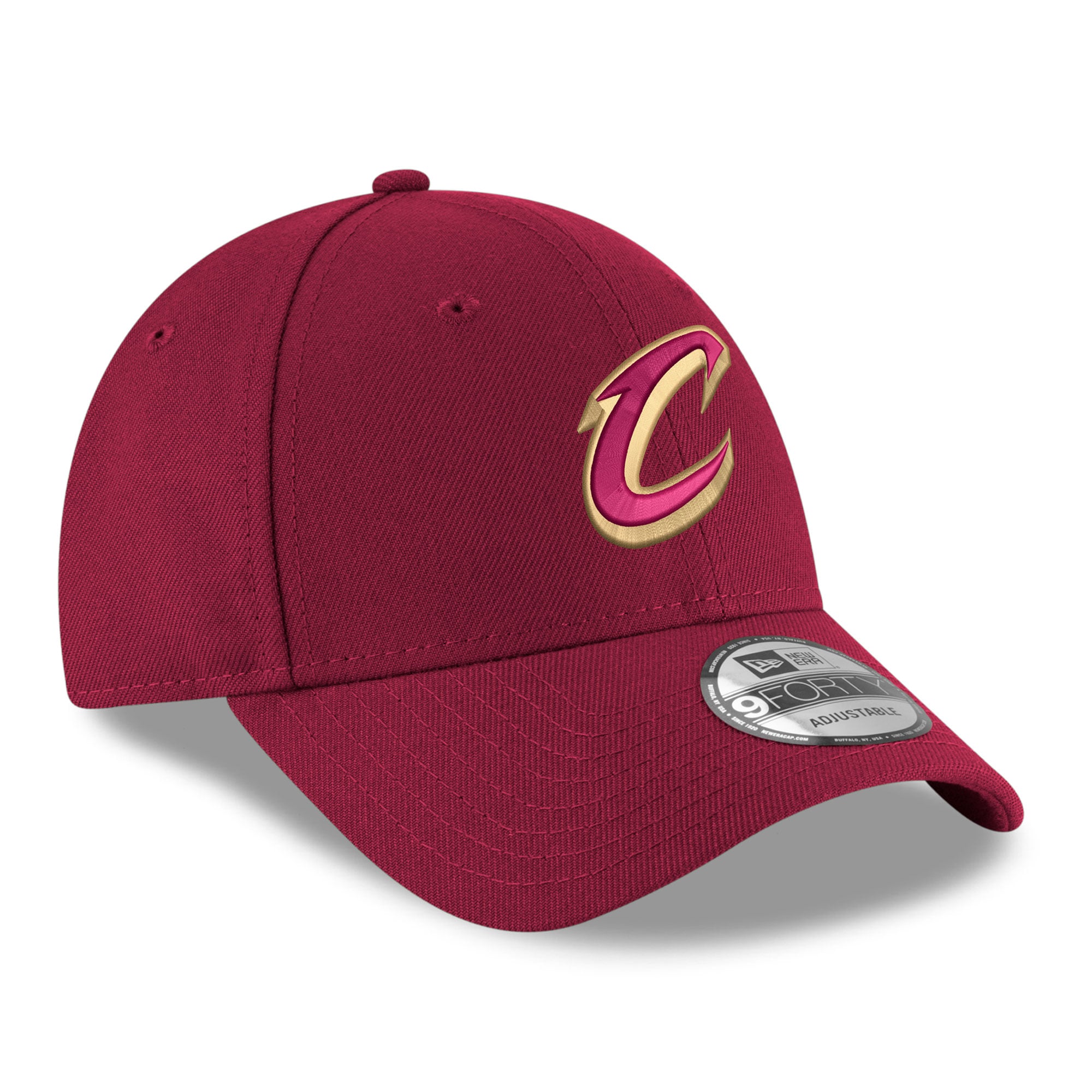 Men's New Era Wine Cleveland Cavaliers Team 9FORTY Adjustable Hat