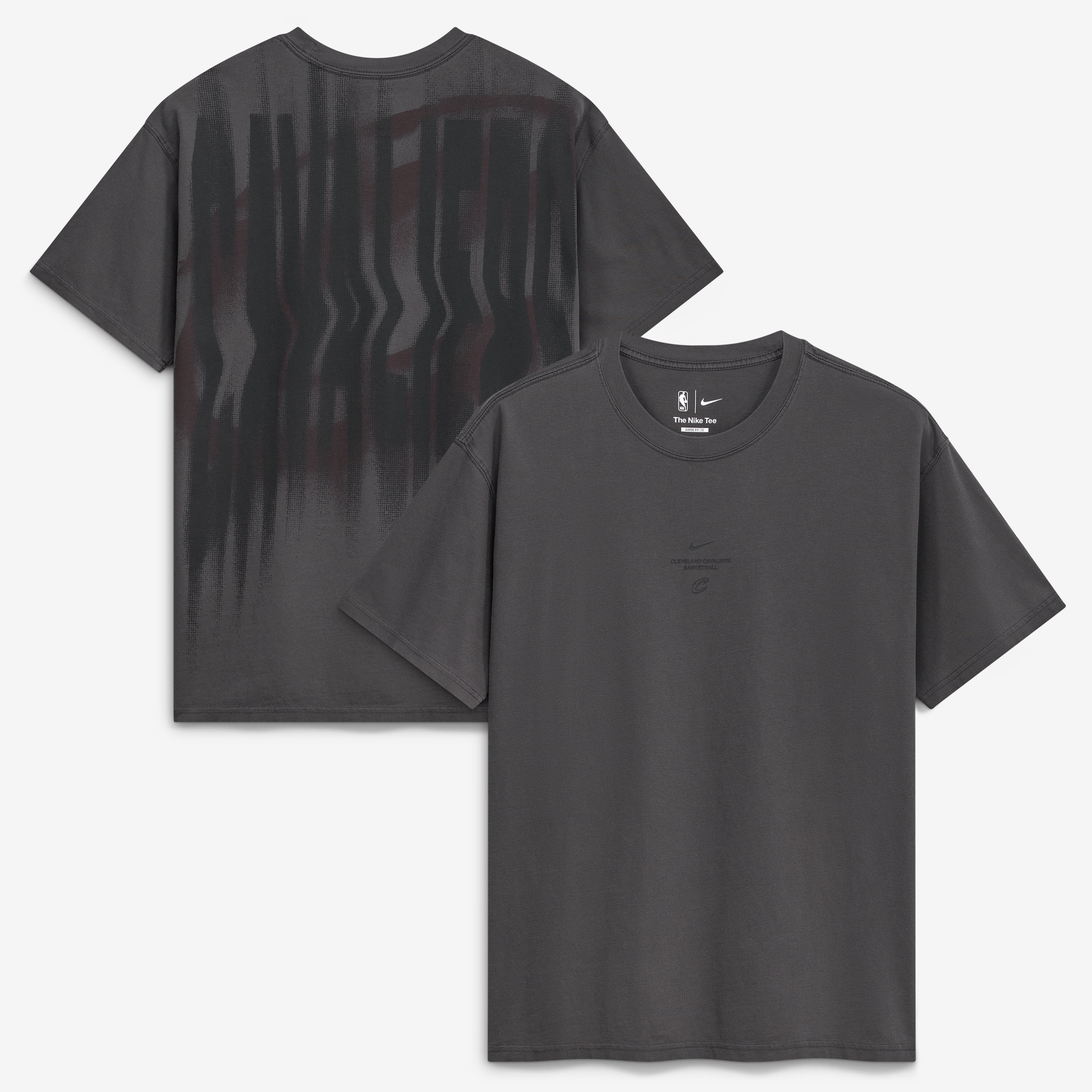 T-shirt Nike Max 90 d'avant-match, couleur anthracite, Cleveland Cavaliers, édition standard 2026, pour homme