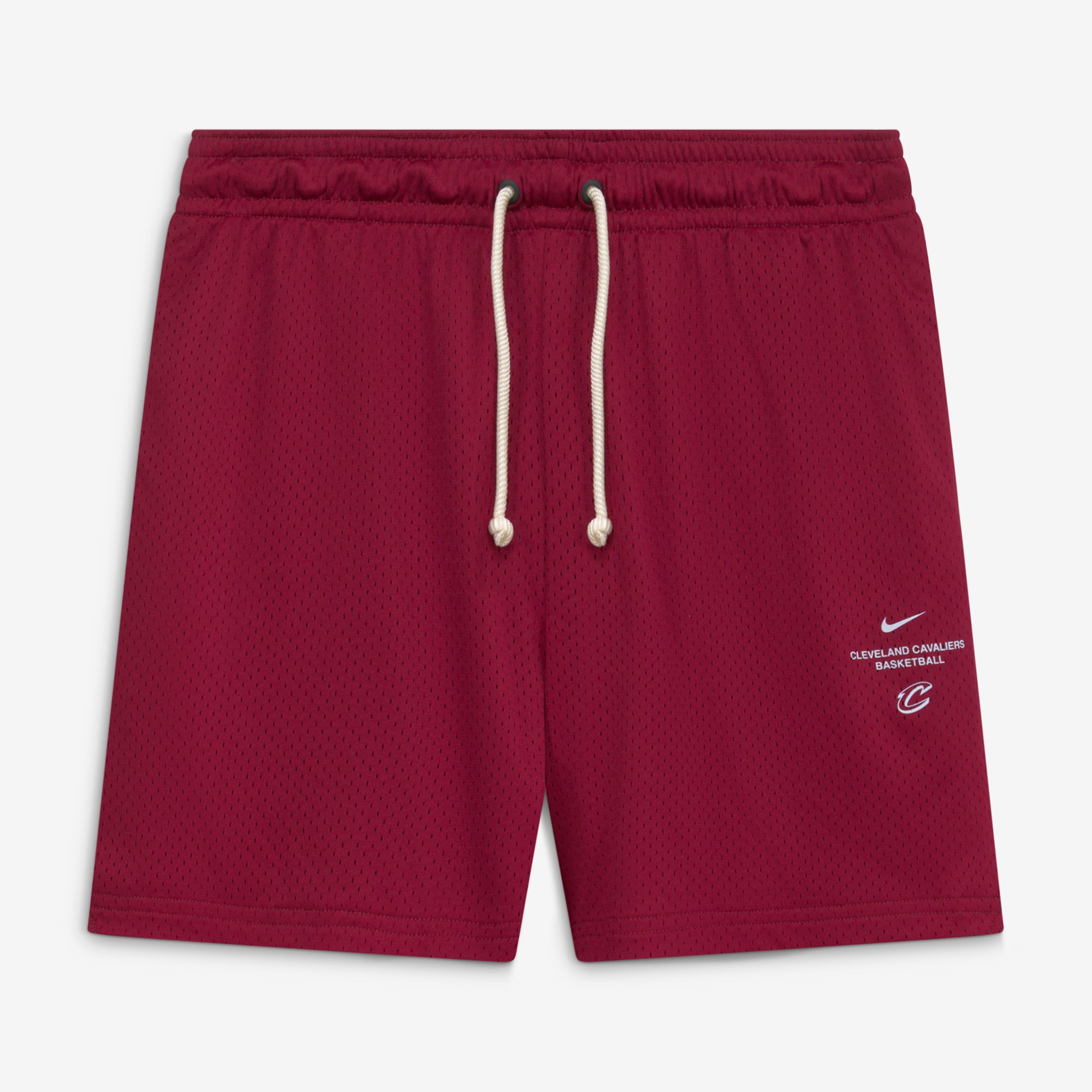 Short d'entraînement Nike Cleveland Cavaliers 2026 Standard Issue en mesh, couleur bordeaux, pour homme