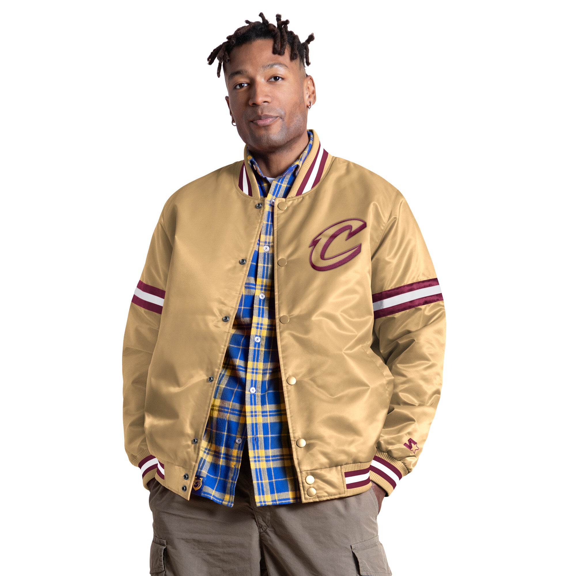 Veste universitaire Starter Gold Cleveland Cavaliers Courtside II à boutons-pression pour homme