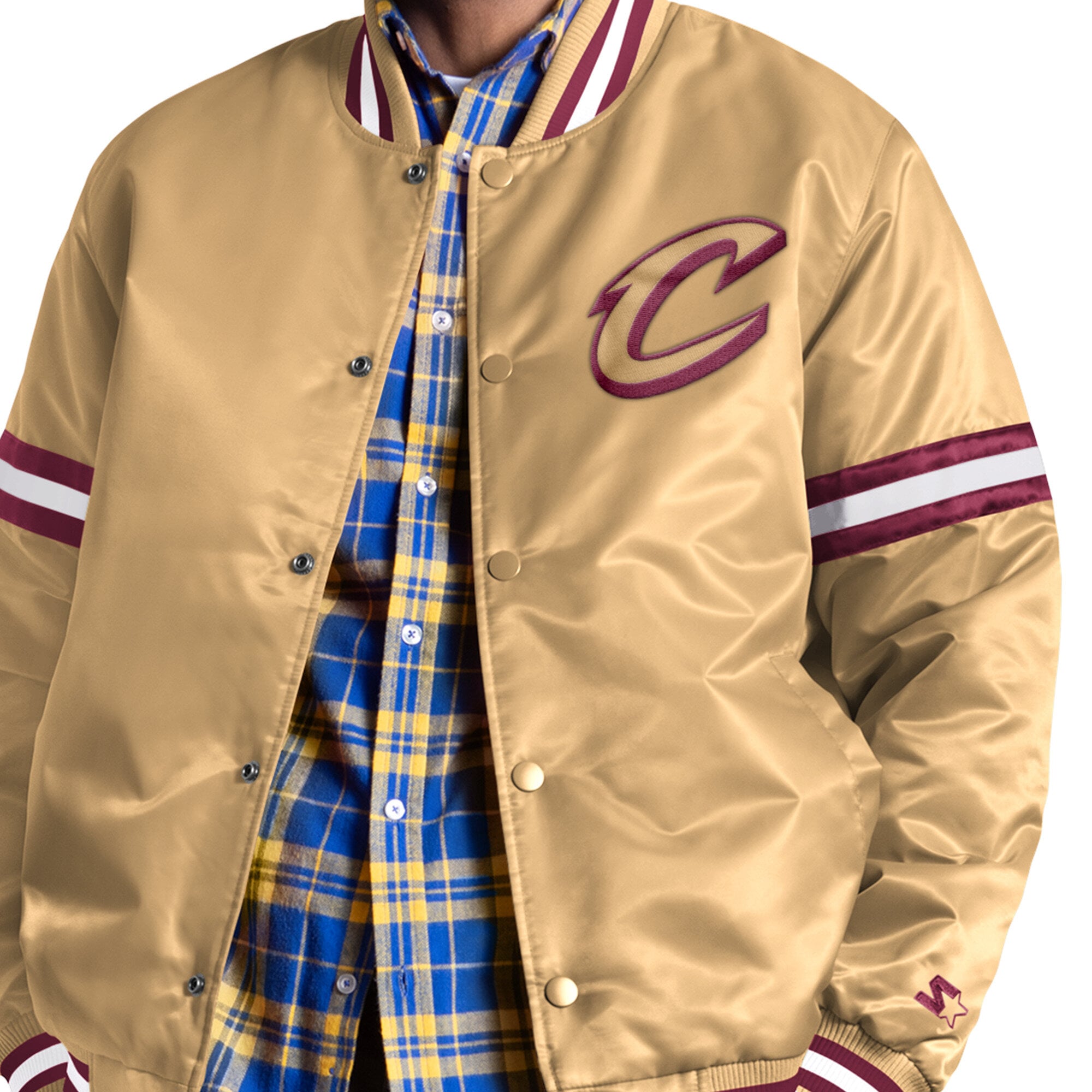 Veste universitaire Starter Gold Cleveland Cavaliers Courtside II à boutons-pression pour homme