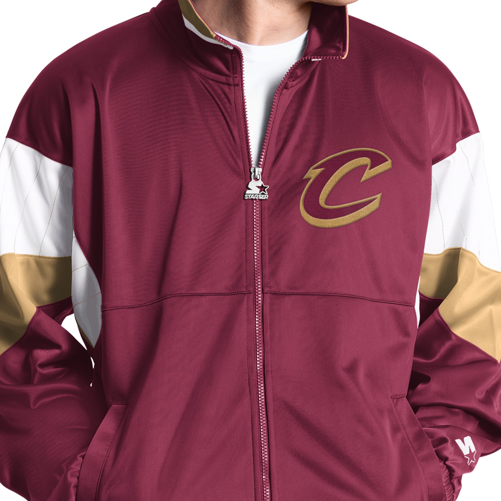 Veste de survêtement zippée intégrale Starter Wine Cleveland Cavaliers Legacy pour homme