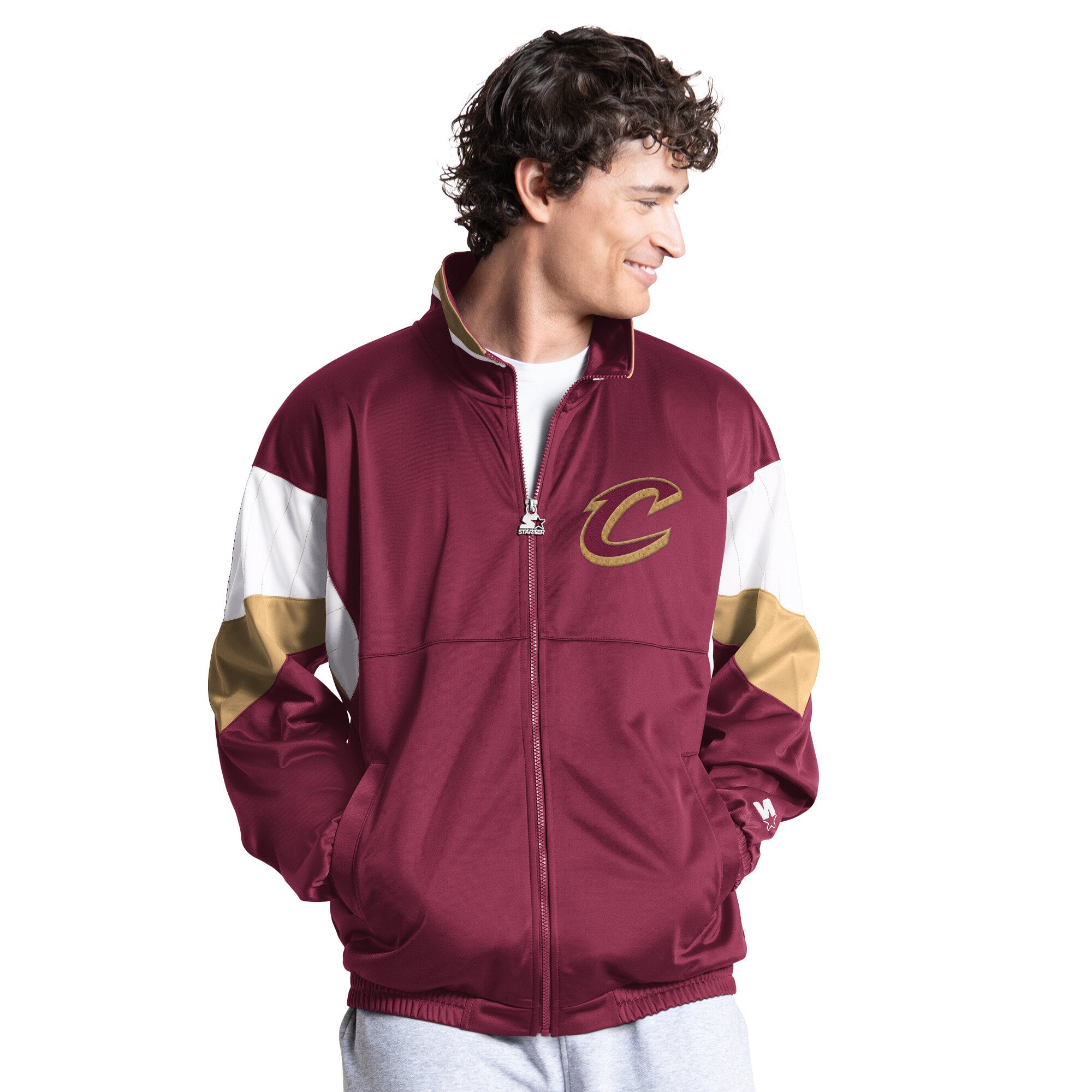 Veste de survêtement zippée intégrale Starter Wine Cleveland Cavaliers Legacy pour homme