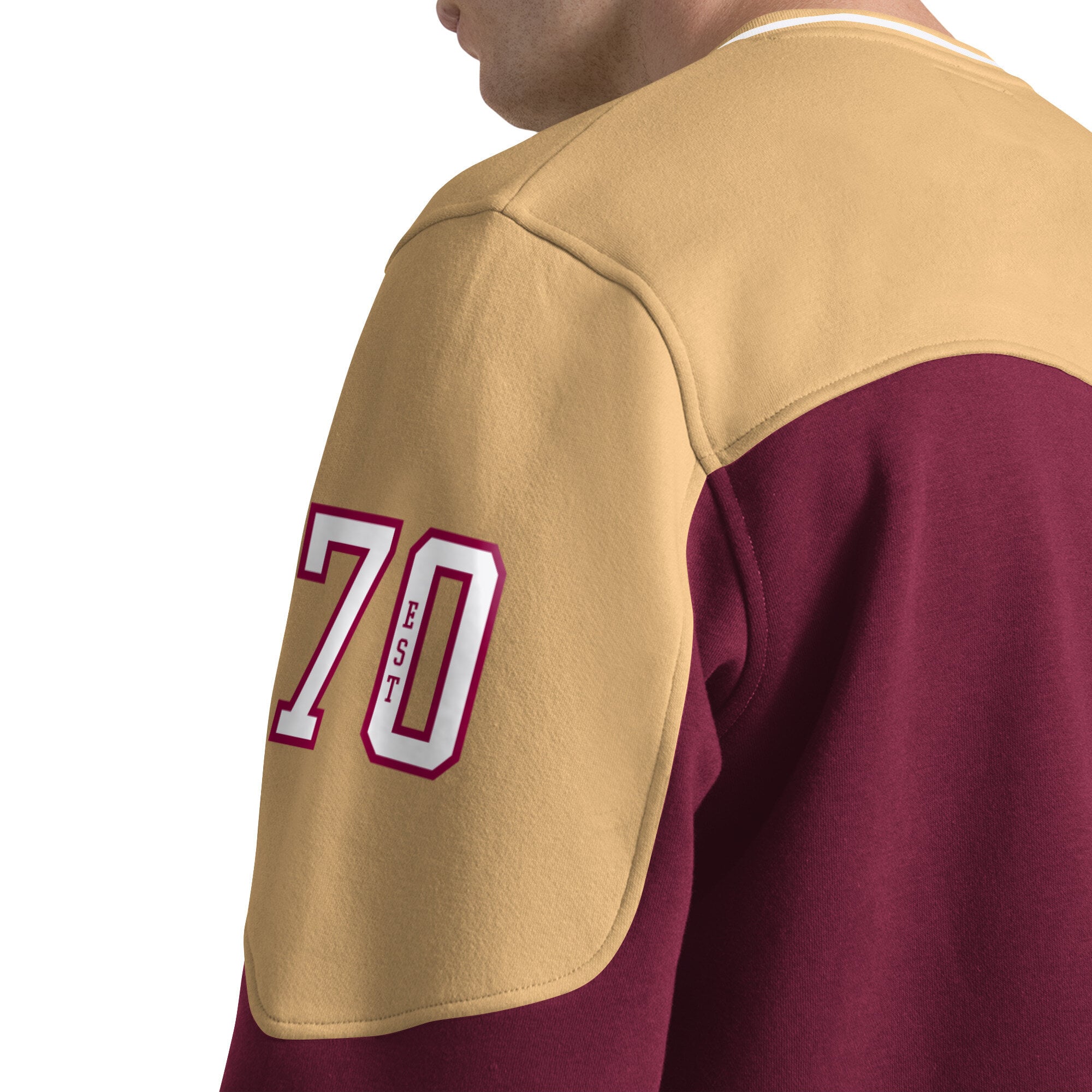 T-shirt à manches longues et col en V pour homme, motif « Starter Wine Cleveland Cavaliers Puck Drop ».