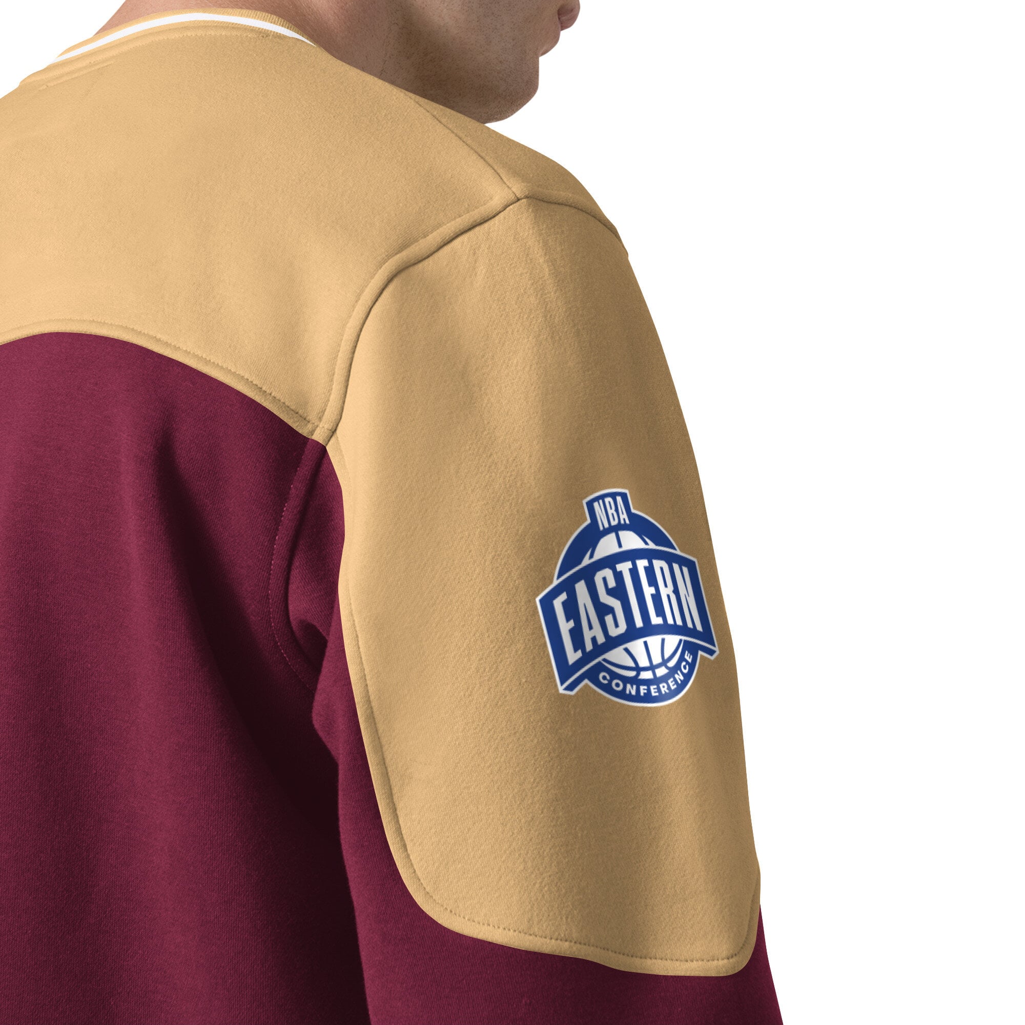 T-shirt à manches longues et col en V pour homme, motif « Starter Wine Cleveland Cavaliers Puck Drop ».