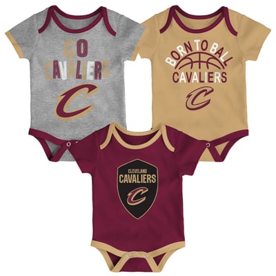 Cleveland Cavaliers Outerstuff Newborn & Infant Born To Ball 3-Pack Bodysuit Set