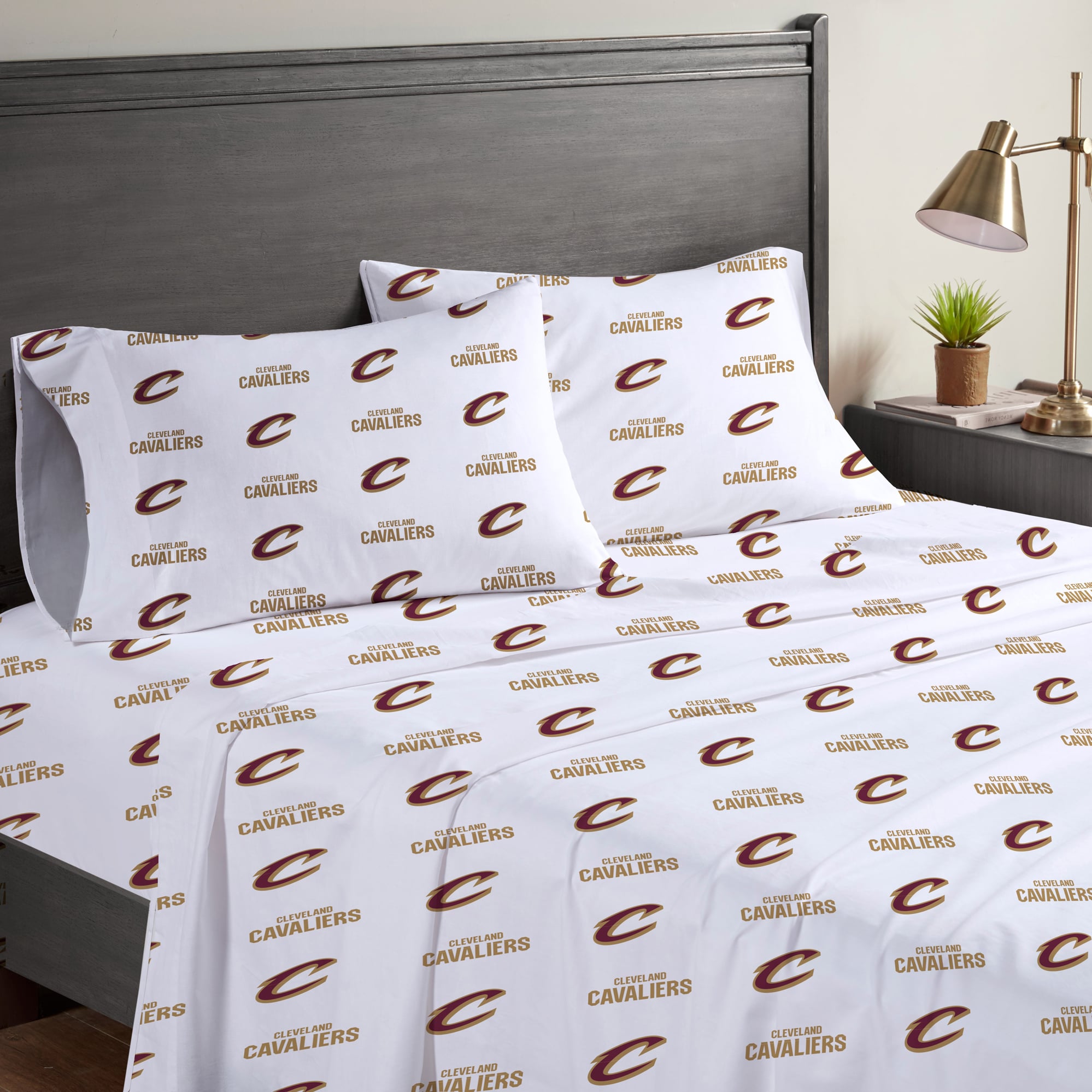 Ensemble de draps quatre pièces Pegasus Cleveland Cavaliers pour lit queen