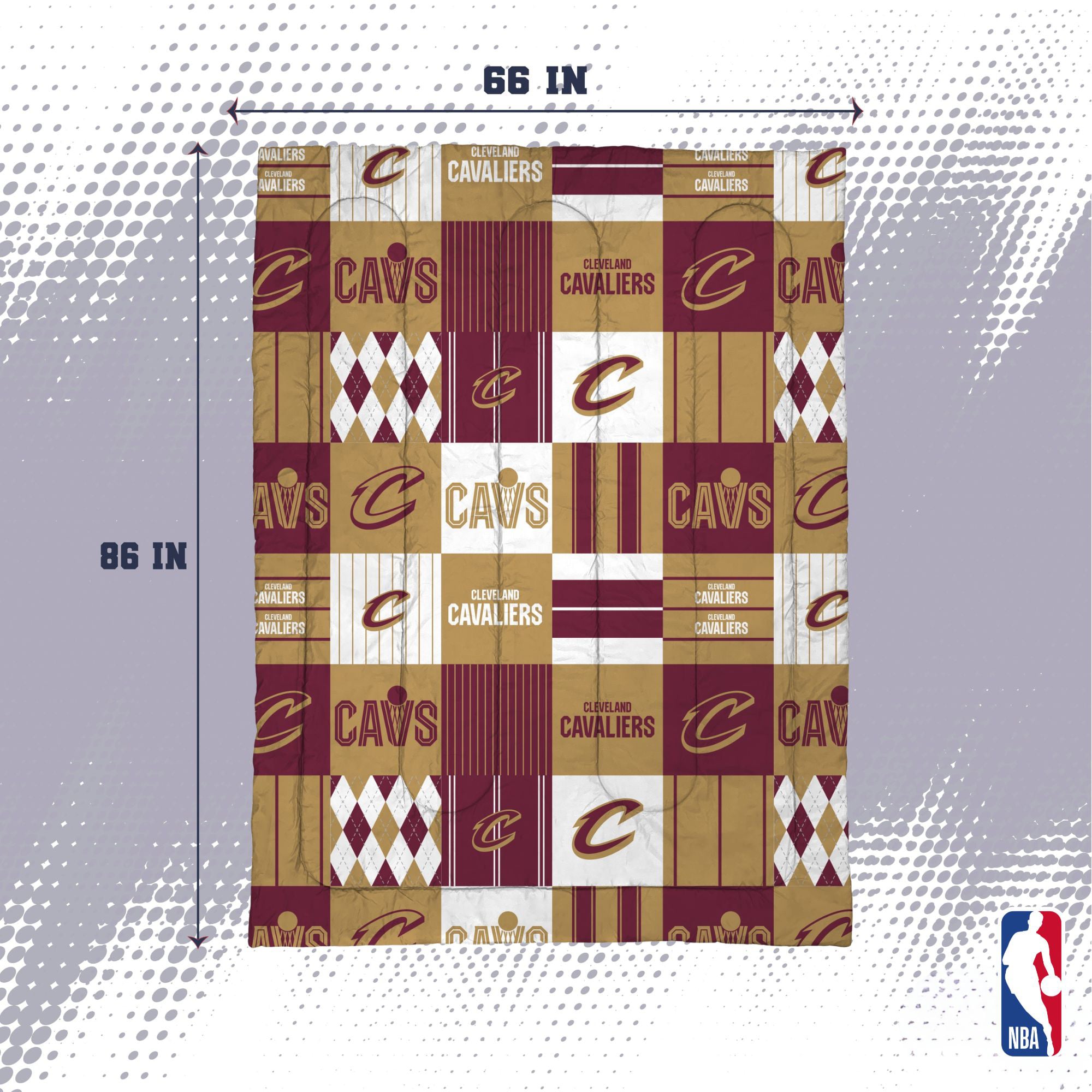 Pegasus Cleveland Cavaliers Patchwork Plaid Two-Piece Twin/Twin XL Bed in a Bag Set