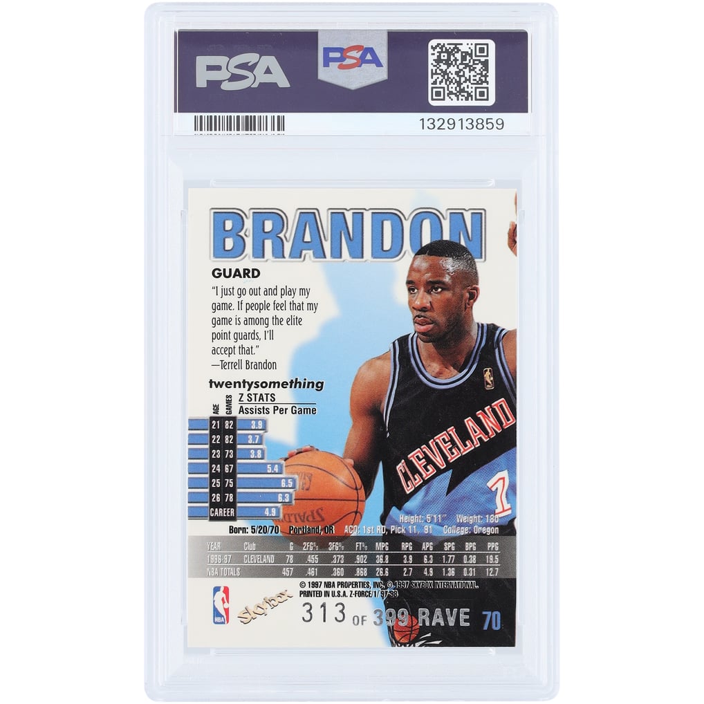 Terrell Brandon Cleveland Cavaliers 1997 Skybox Z-Force #70 #313 