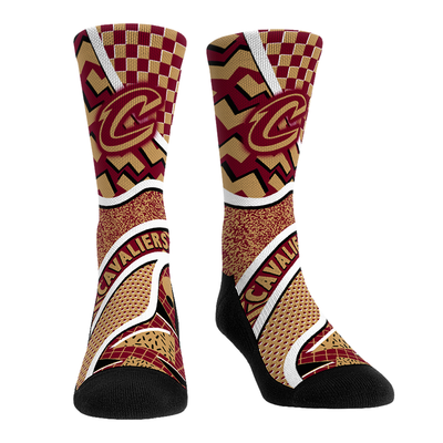  Cleveland Cavaliers Rock Em Unisex Ball Pattern Crew Socks - Red
