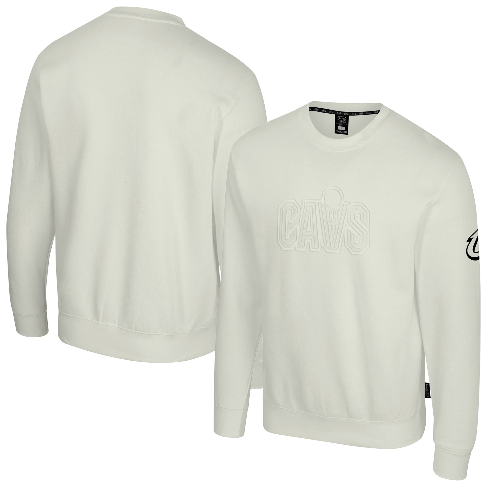 Unisex Stadium Essentials Cream Cleveland Cavaliers Debossed Monochrome Logo Sweatshirt