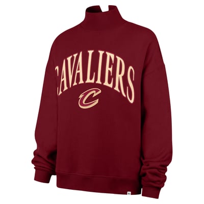  Cleveland Cavaliers '47 Women's Oversized Vantage Mock Neck Sweatshirt - Wine