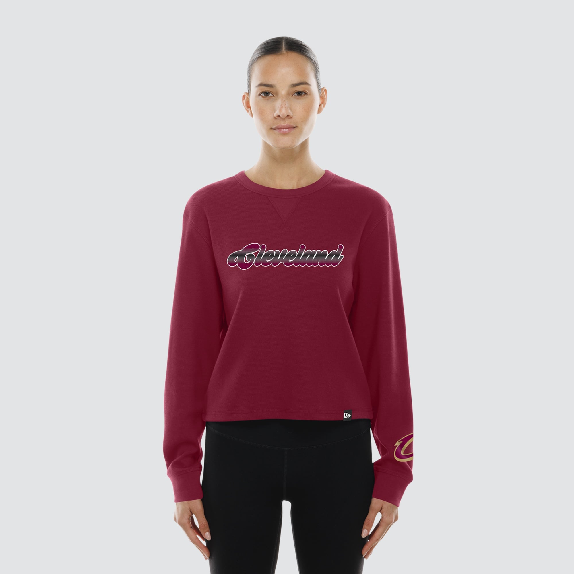 T-shirt thermique à manches longues New Era Wine Cleveland Cavaliers pour femmes