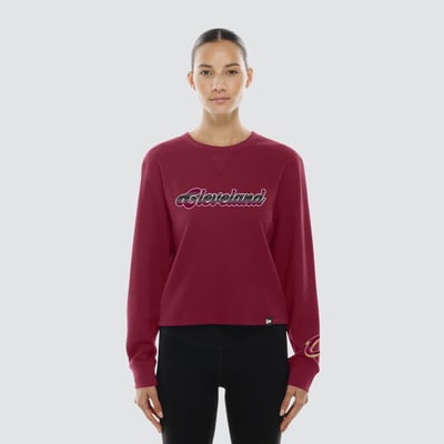 Cleveland Cavaliers New Era Women's Micro Thermal Long Sleeve T-Shirt - Wine