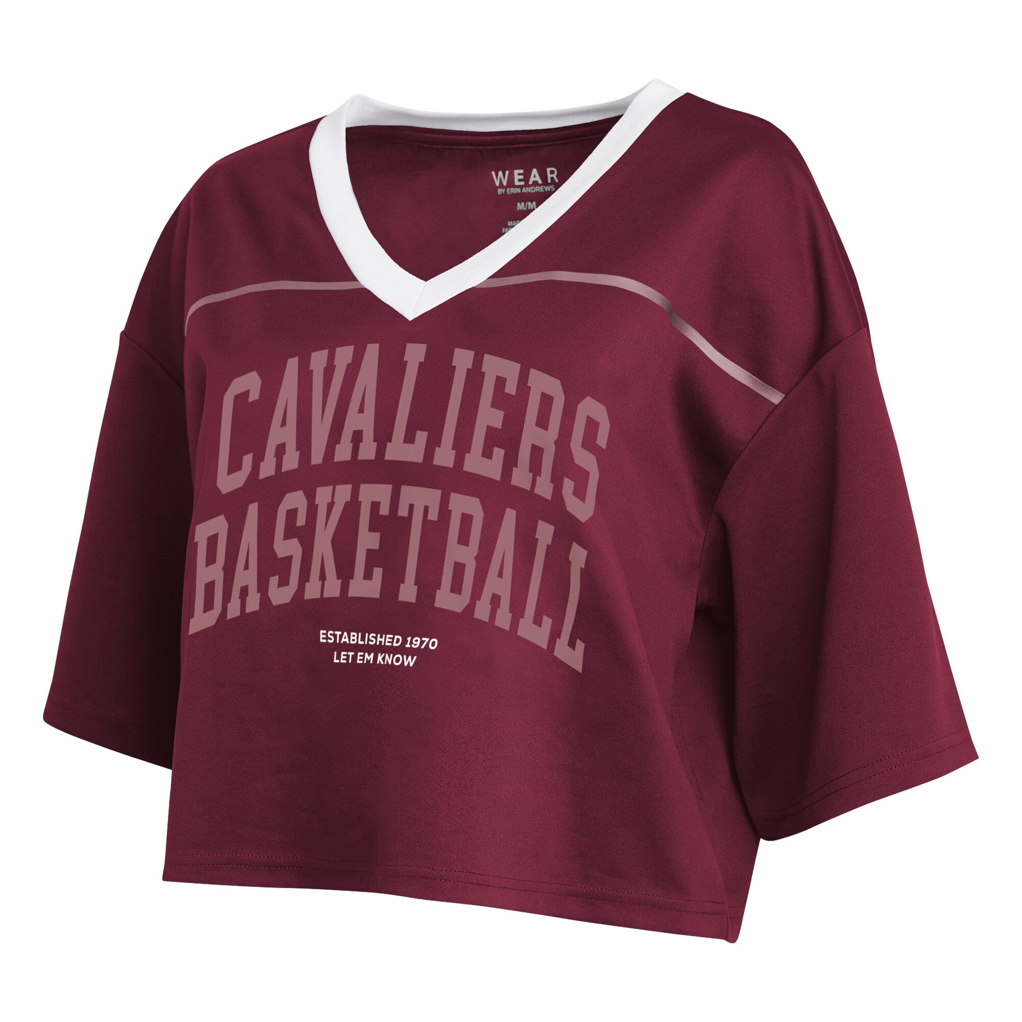 T-shirt court en jersey WEAR by Erin Andrews Wine Cleveland Cavaliers pour femmes