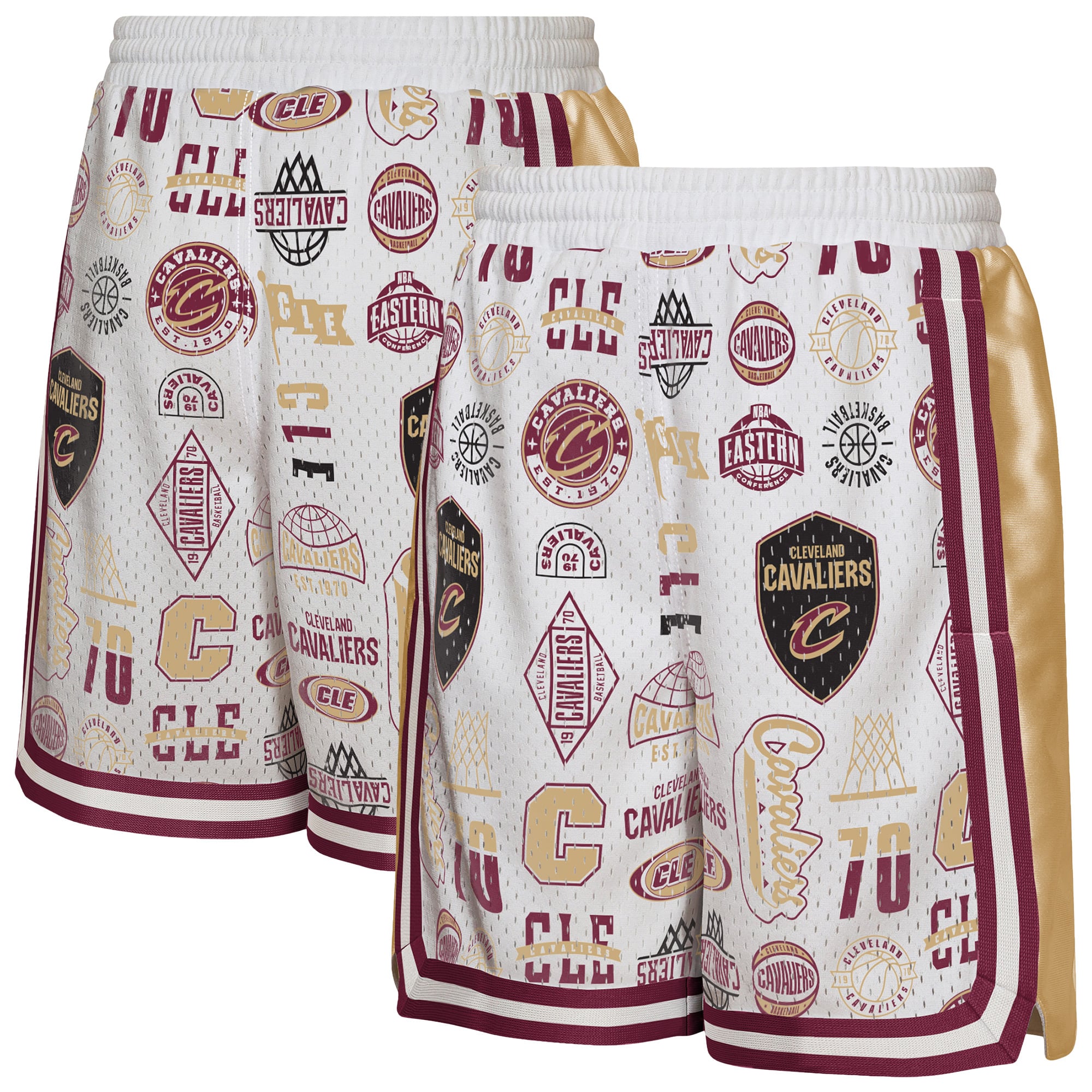 Short de basketball blanc Youth Outerstuff Cleveland Cavaliers Ball Hog Dazzle