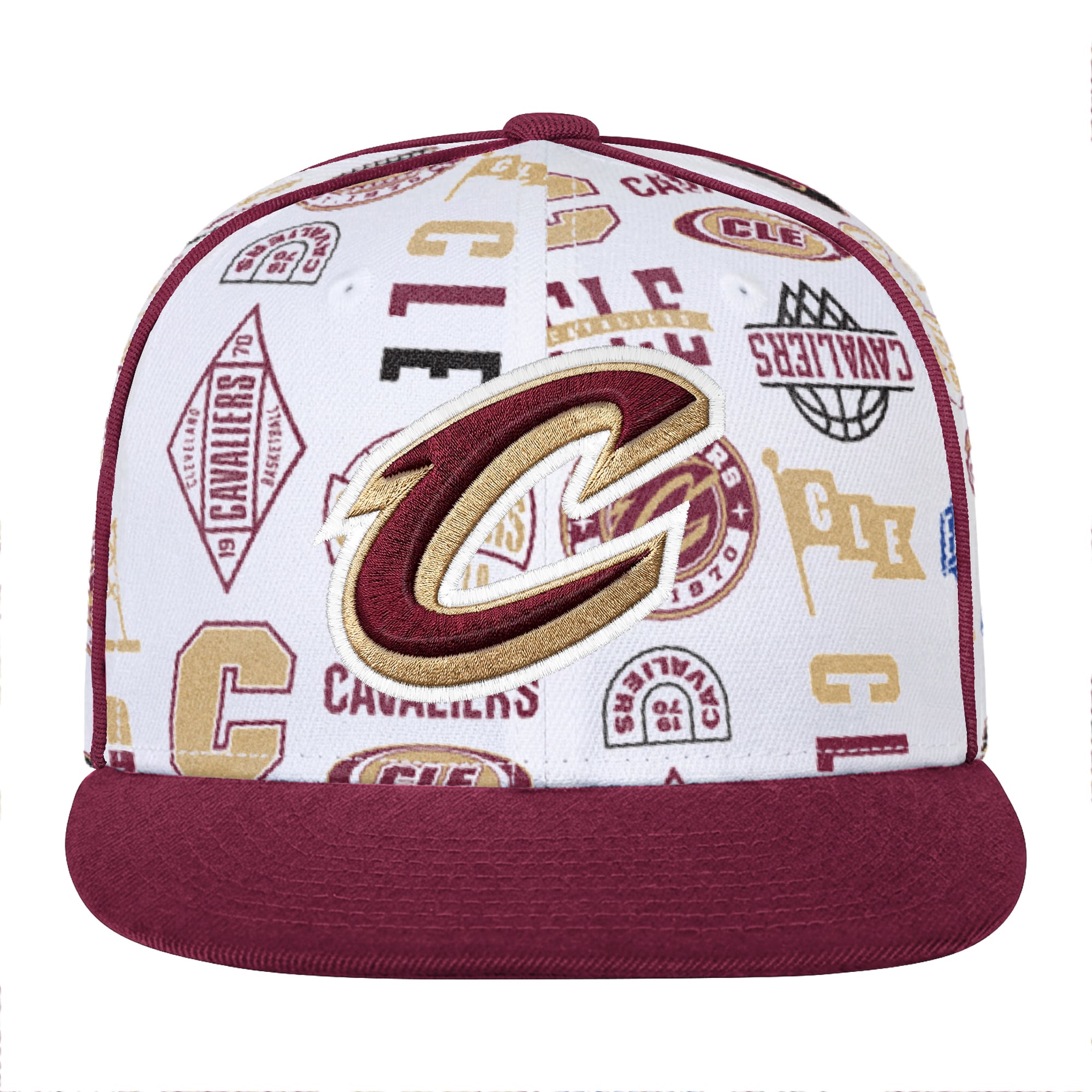 Casquette snapback blanche Youth Outerstuff Cleveland Cavaliers Piped Up