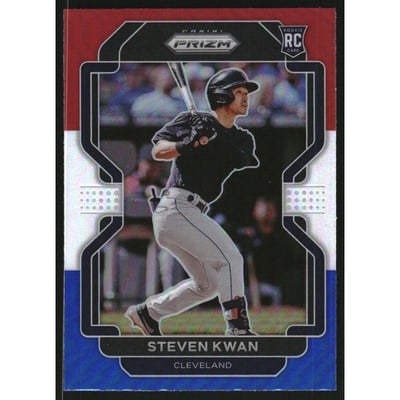 2022 Panini Prizm Prizms Red White and Blue #51 Steven Kwan