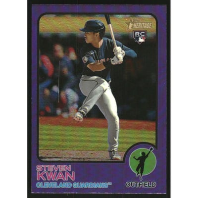 2022 Topps Heritage Chrome Purple Refractors #562 Steven Kwan