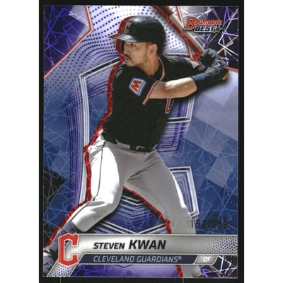 2025 Bowman's Best Purple Lazer Refractors #61 Steven Kwan