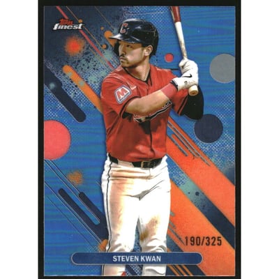 2025 Finest Sky Blue Refractors #11 Steven Kwan